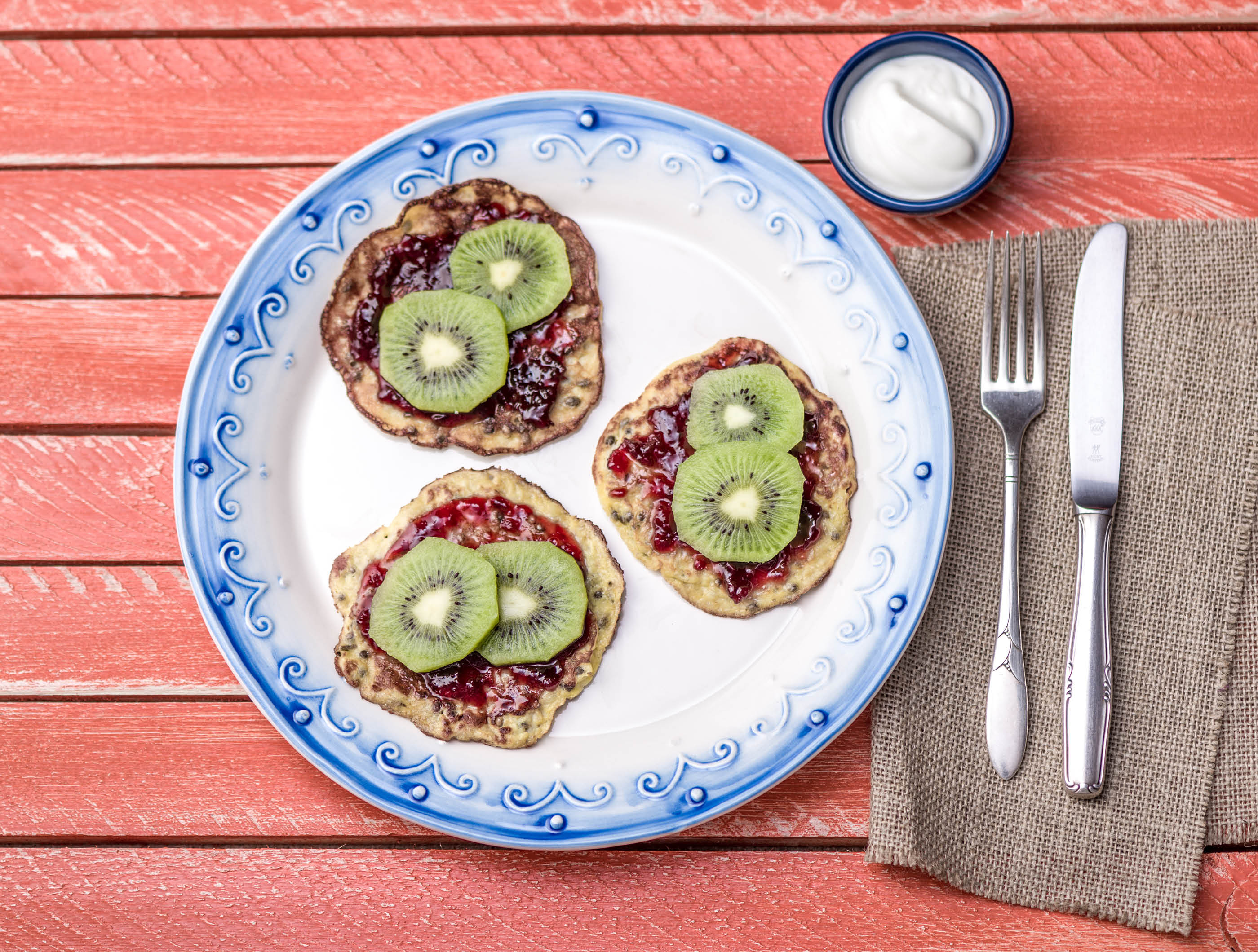 Banaan-yoghurtpannenkoeken