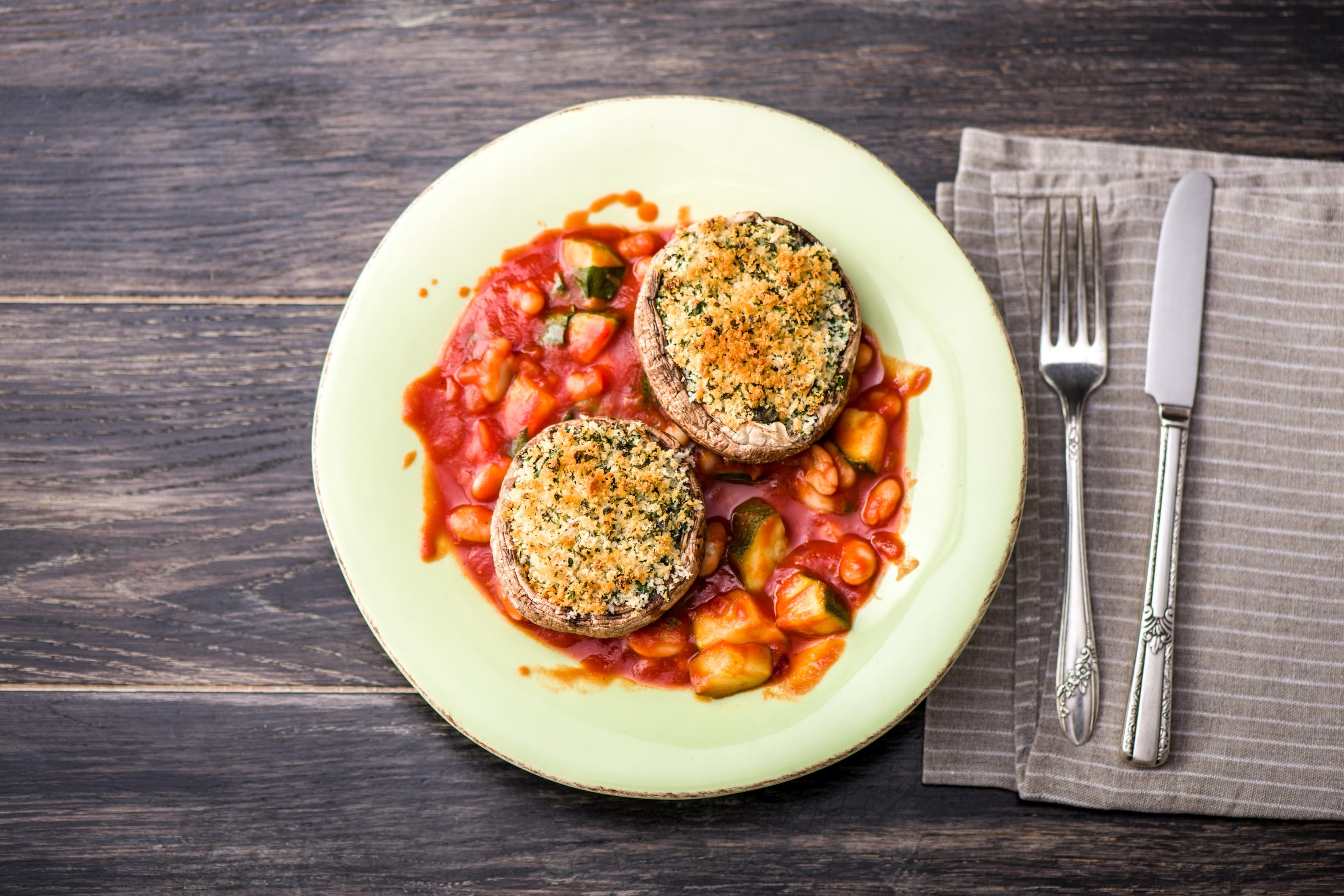 Garlicky Mushrooms with Provencal Stew
