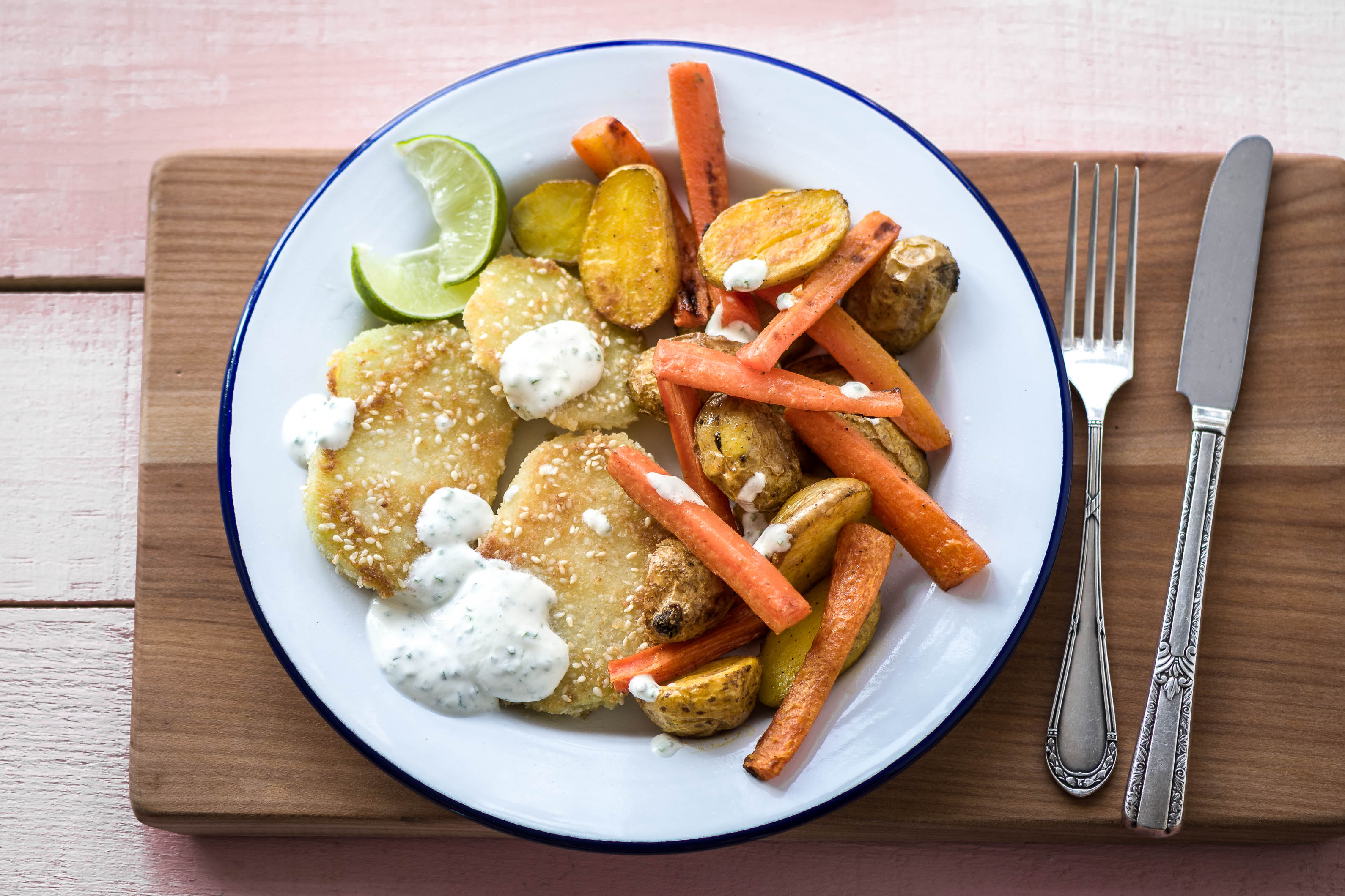 Alles schön knusprig: Kohlrabi mit Sesamkruste,