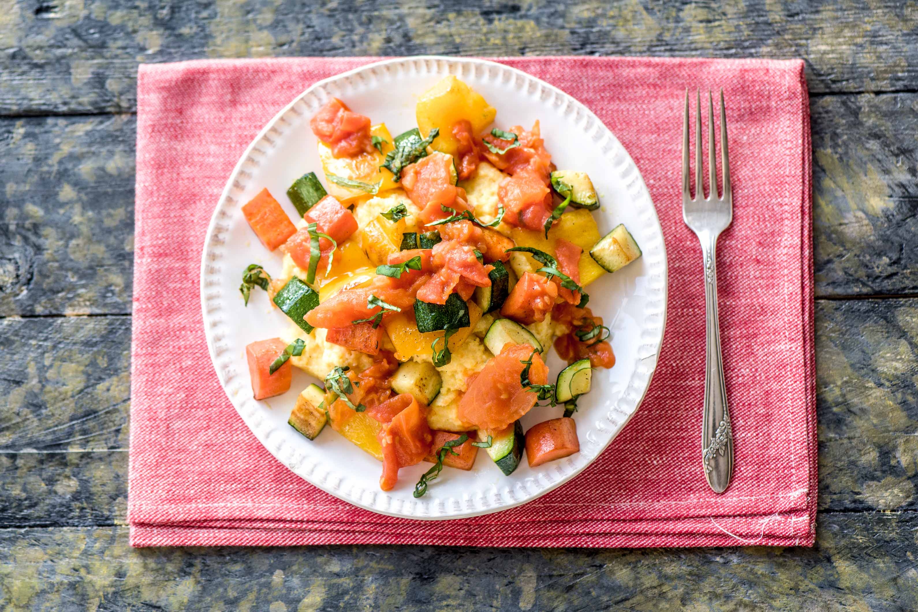 Polenta und Gemüsepfanne