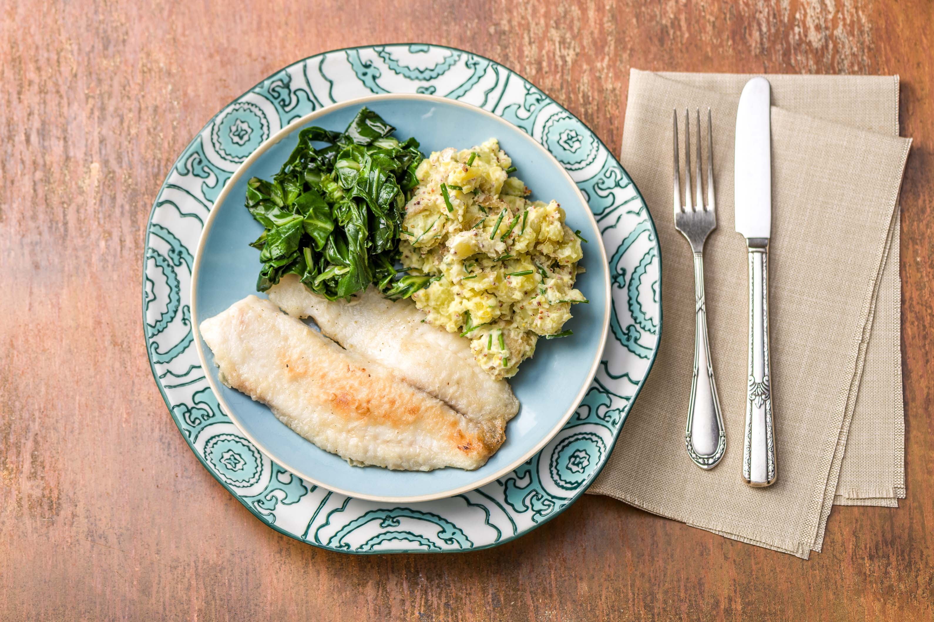 Pan Fried Tilapia with Warm Potato Salad