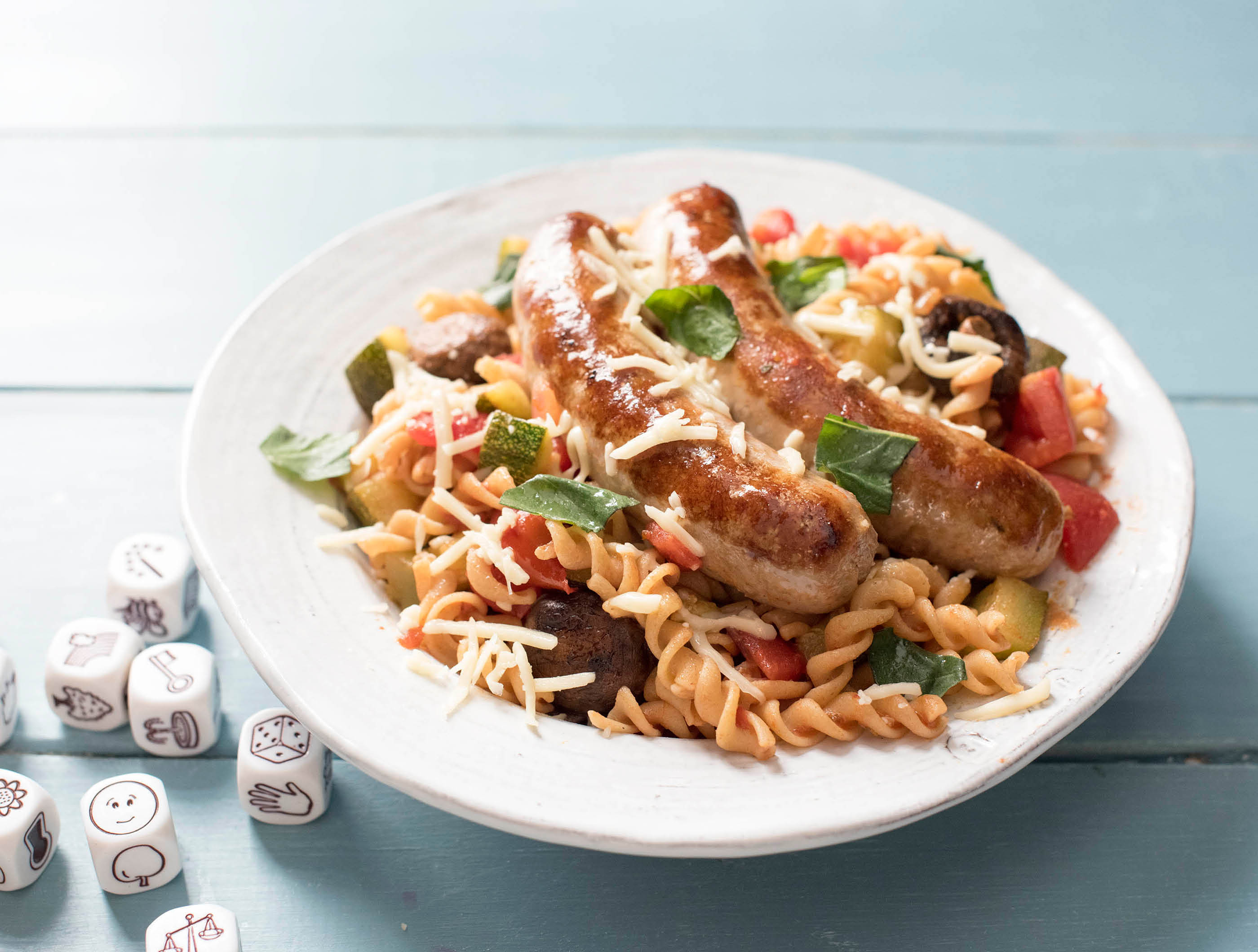 Fusilli met Italiaanse runderworstjes