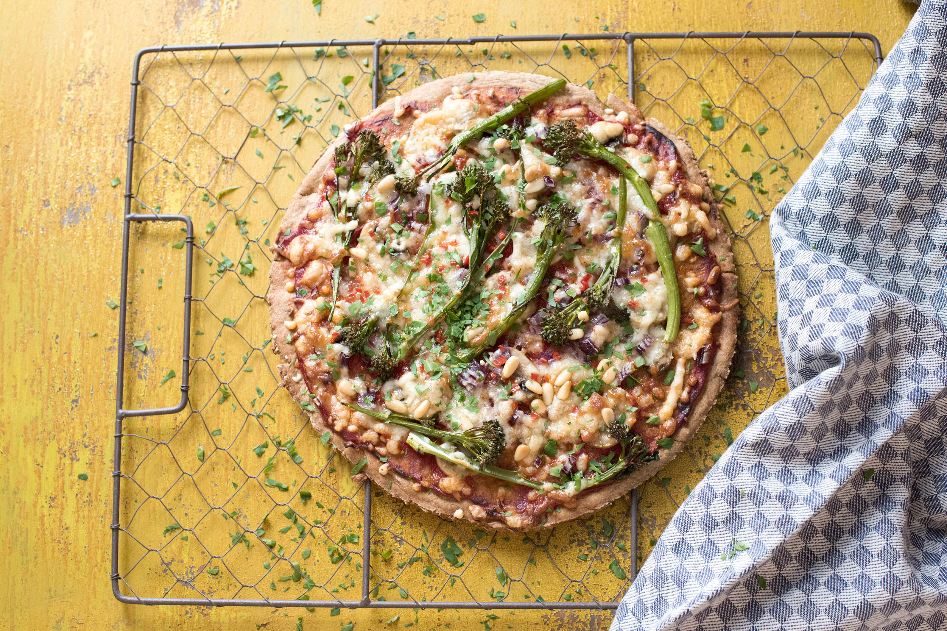 Mushroom, Broccolini & Pine Nut Pizza