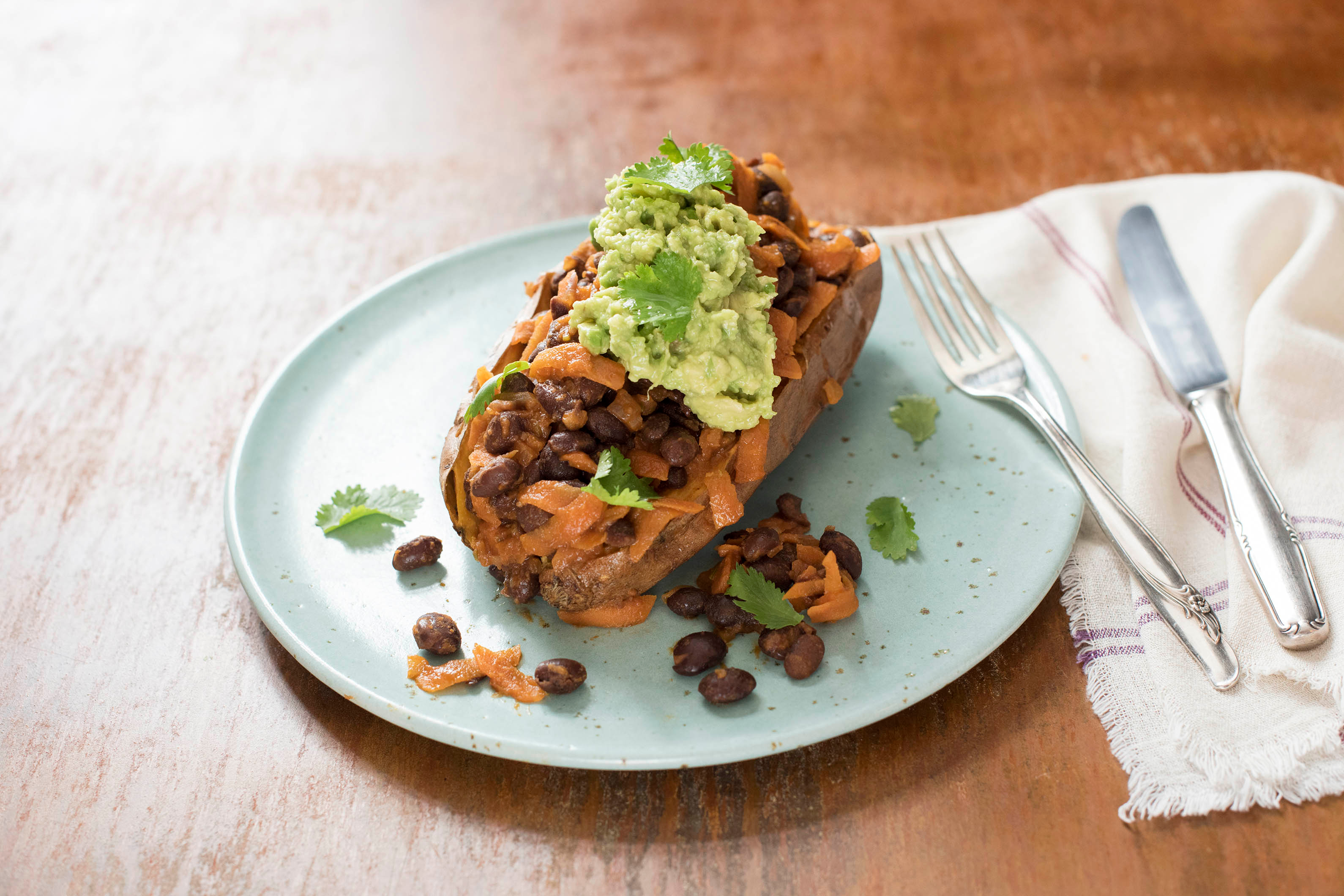 Healthy Black Bean Jacket Potatoes