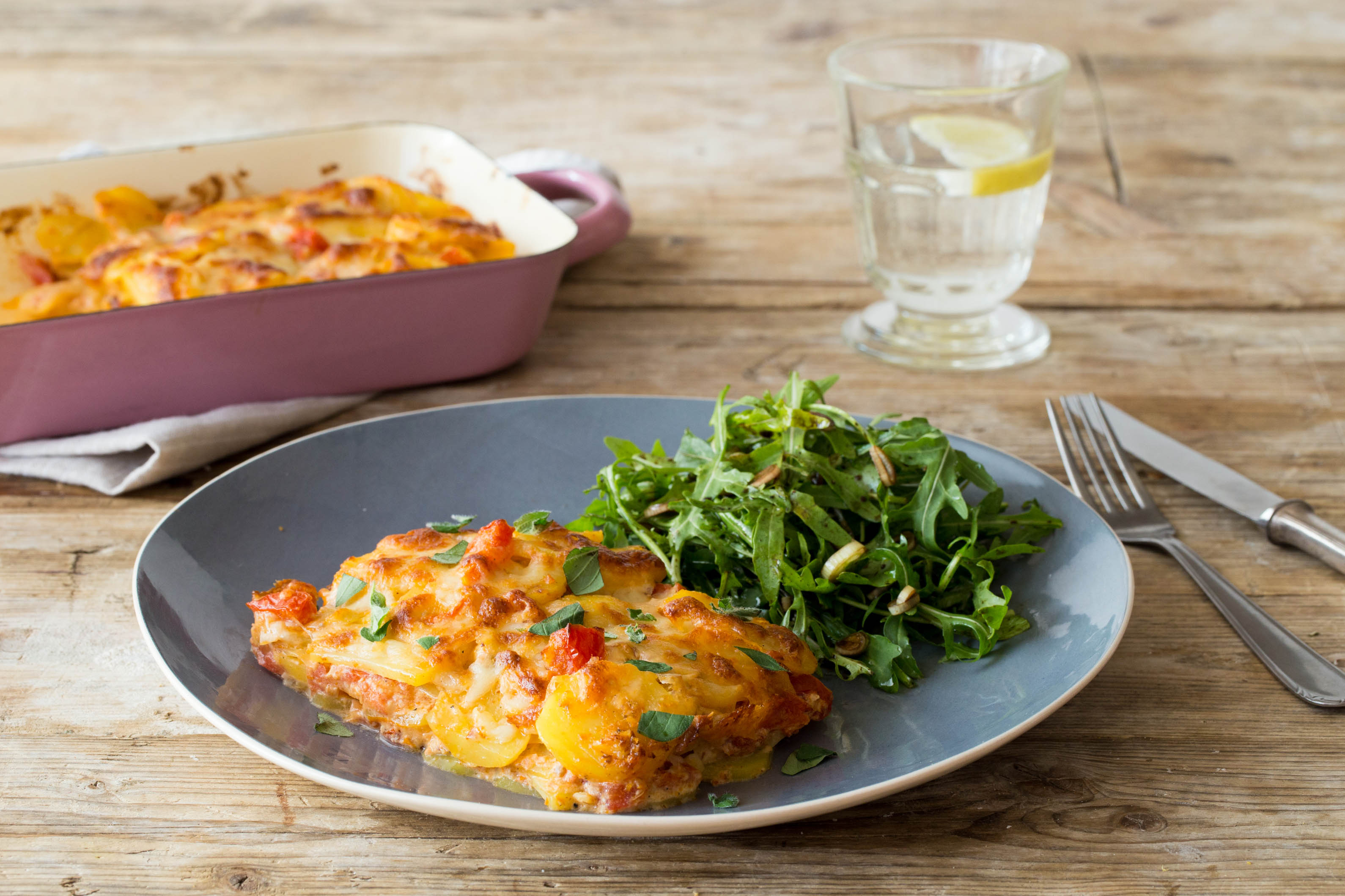 Cremiger Pesto Rosso-Kartoffelauflauf