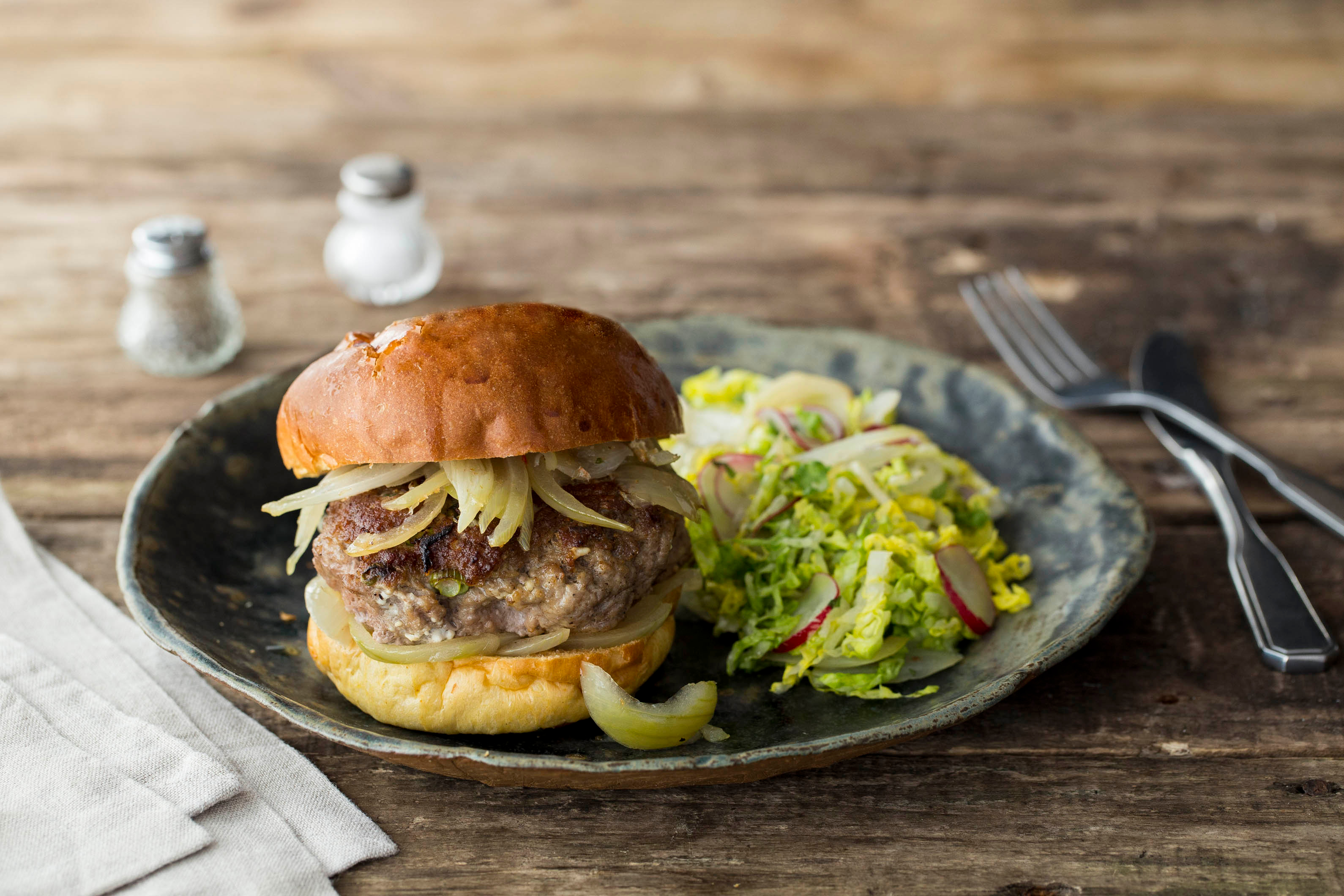 Minted Lamb and Feta Burgers