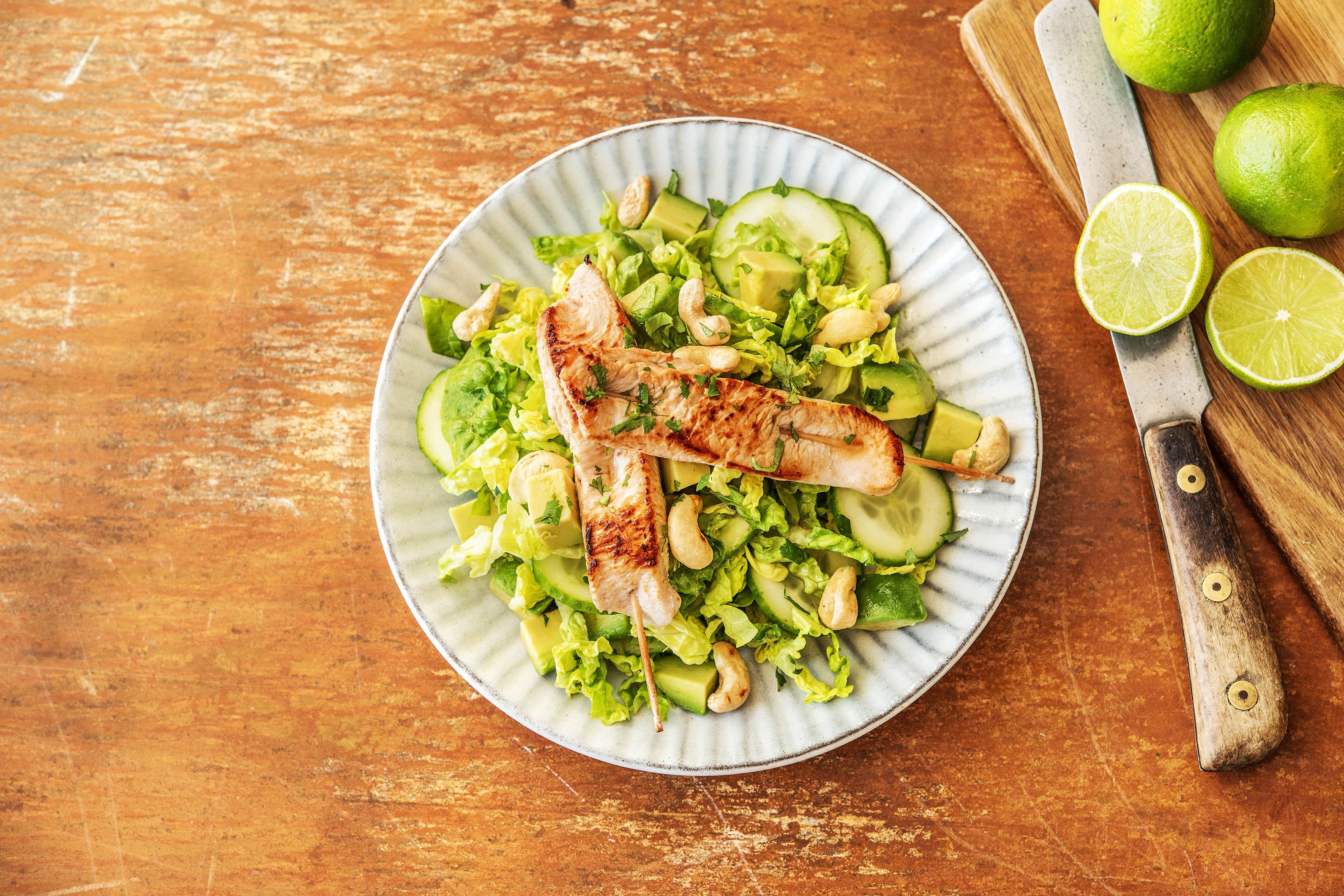 Putenspieße in Limetten-Chili-Marinade