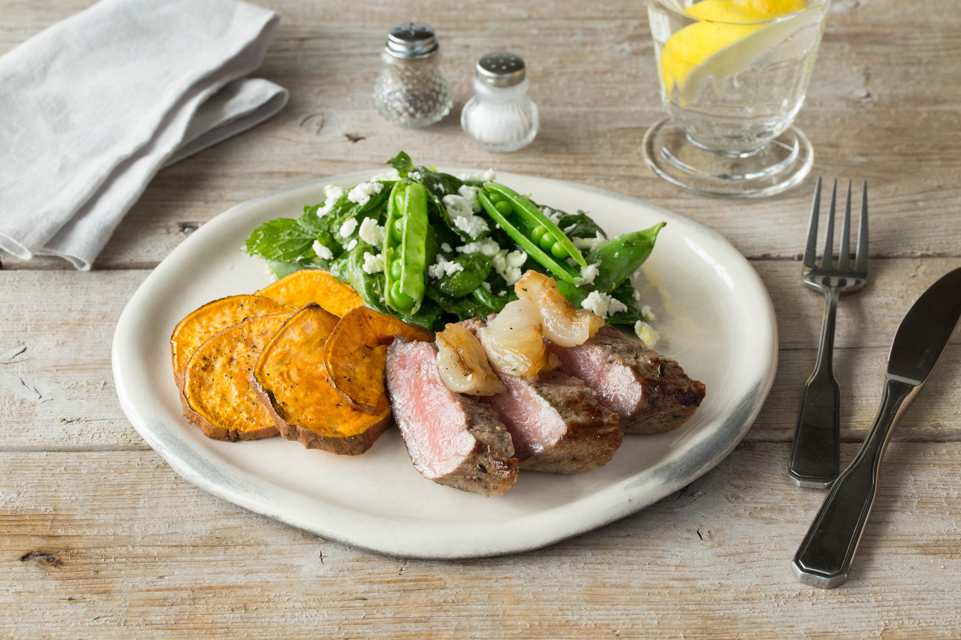 Roast Spring Lamb with Pea & Fetta Salad