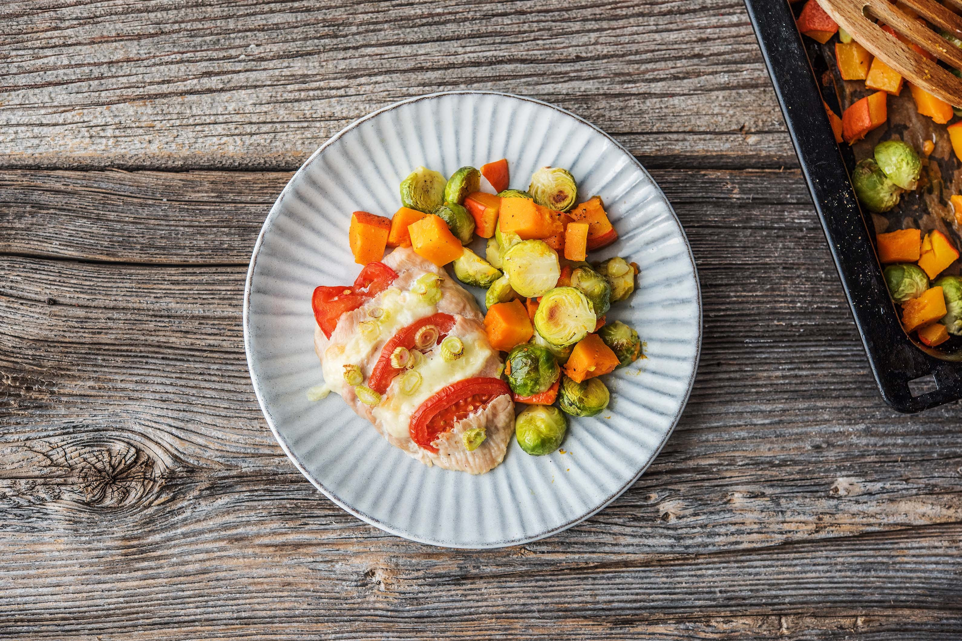 Gefächerte Putenbrust mit Mozzarella