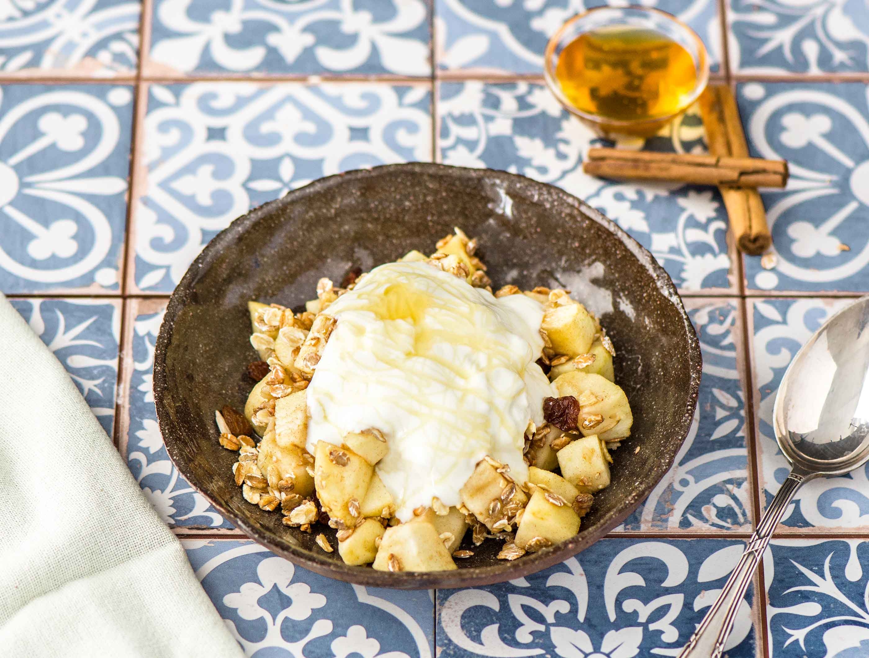 Appelcrumble van muesli