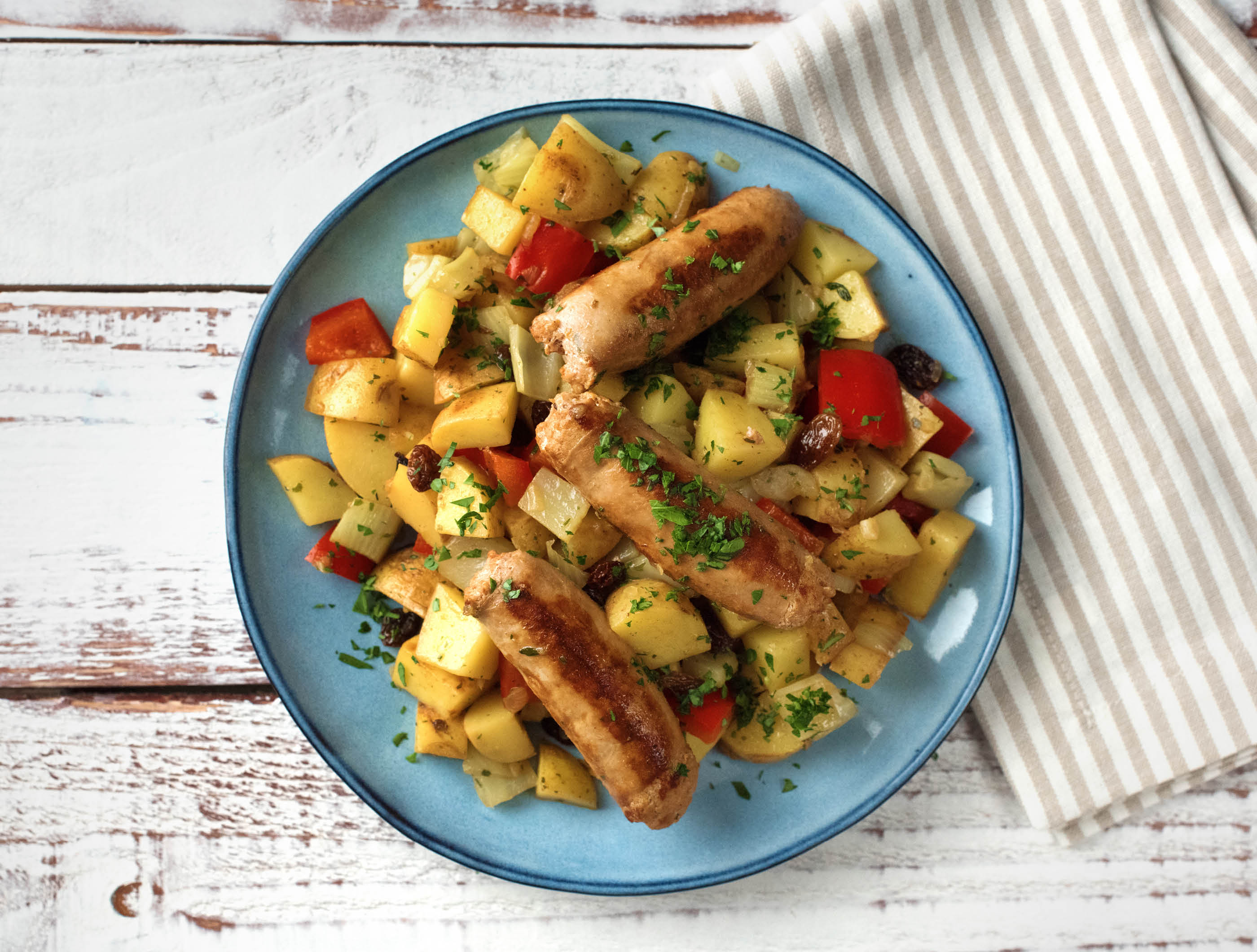 Potée de fenouil aux saucisses d’agneau et au persil plat frais