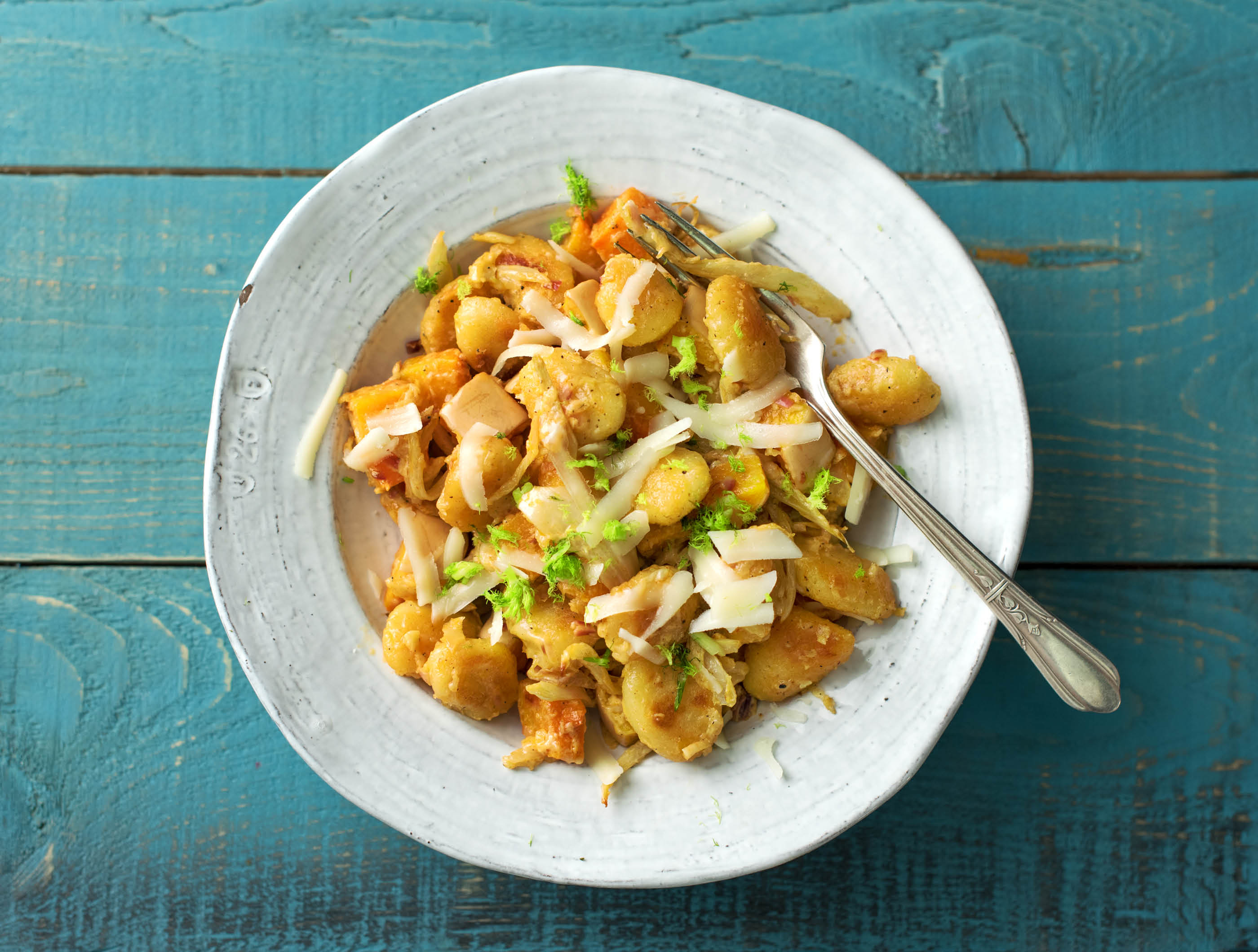 Gnocchis crémeux à la courge, au fenouil et au pecorino