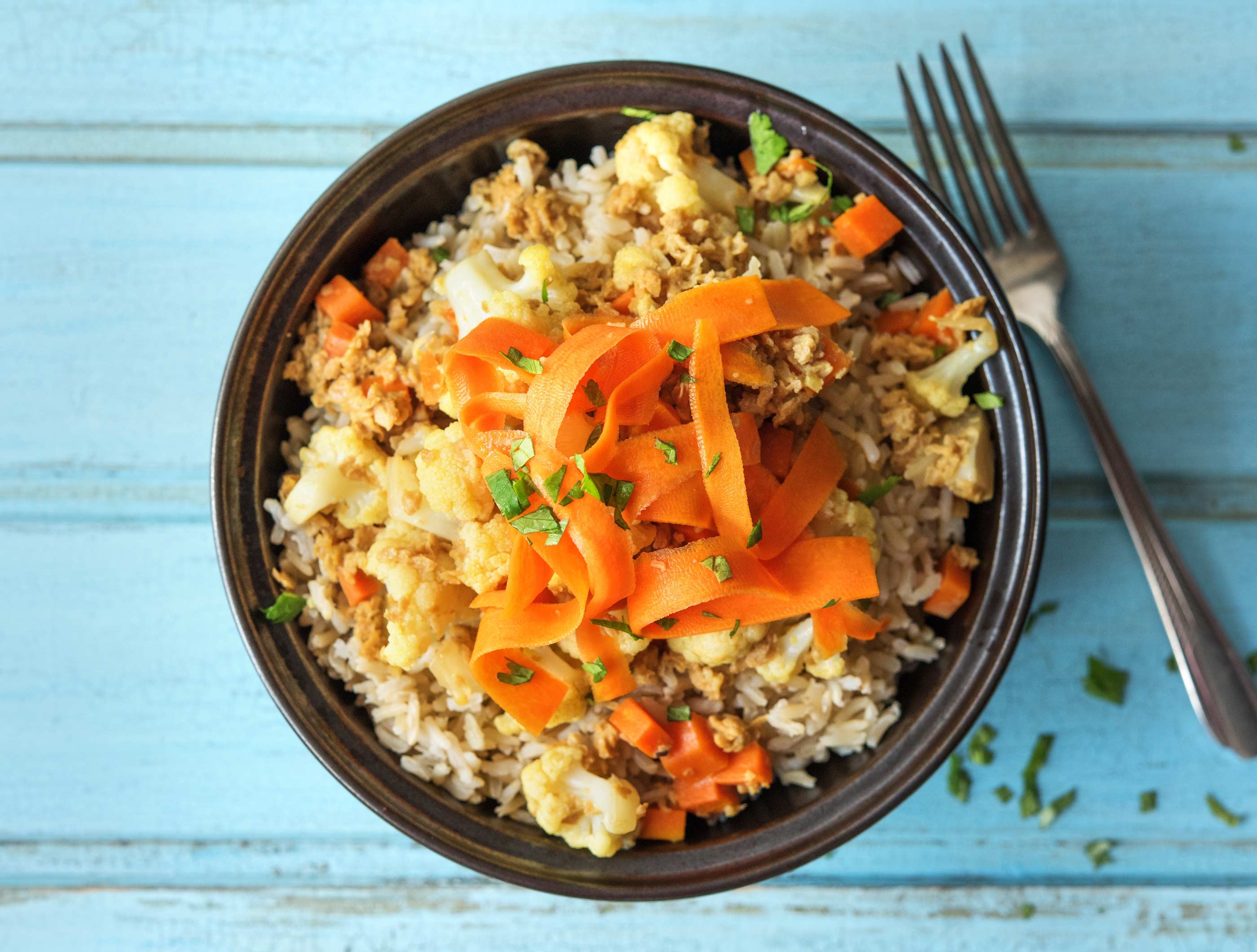Curry indien au haché de seitan et à la coriandre fraîche