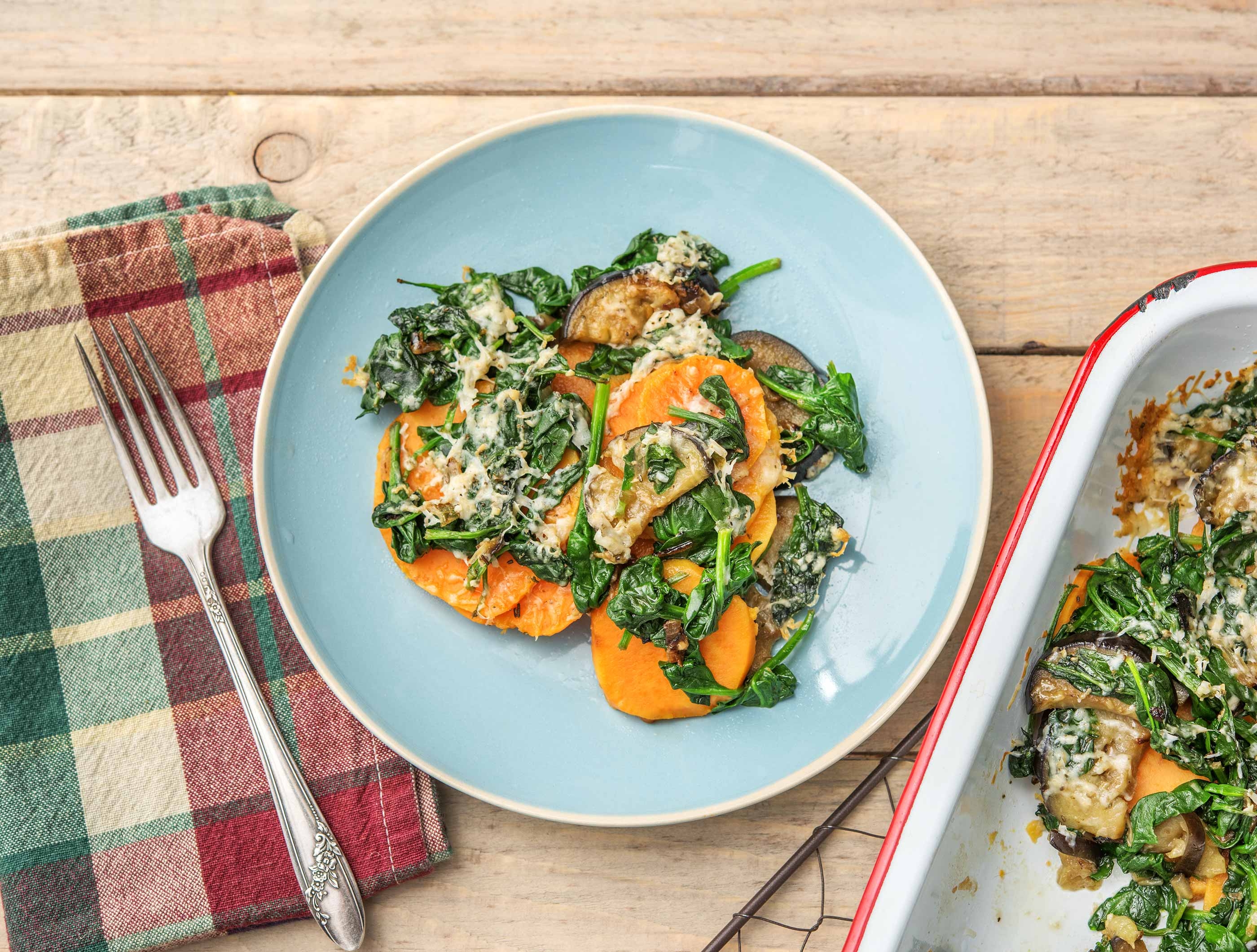 Gratin aux patates douces et au chèvre