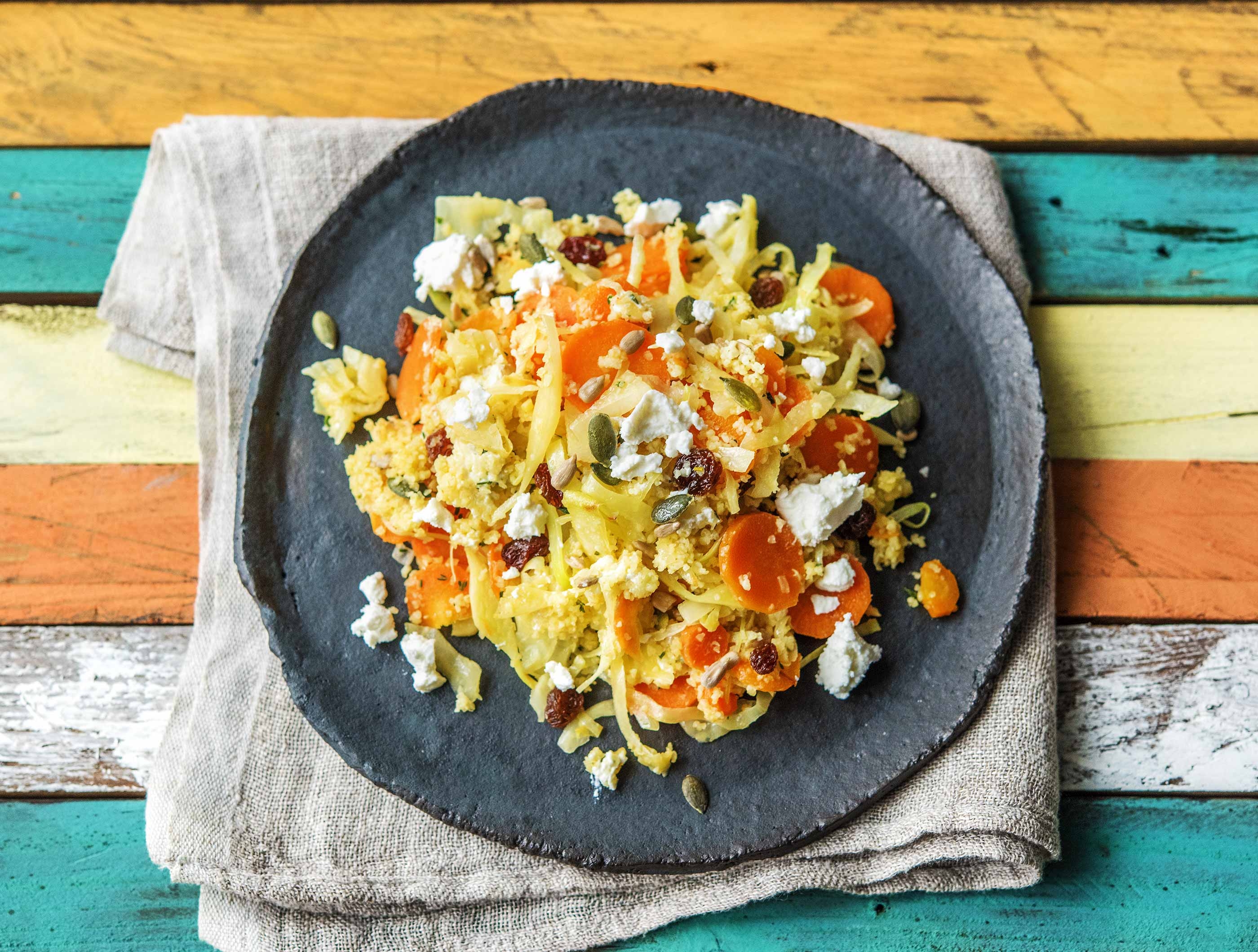 Boulgour aux carottes et au chèvre