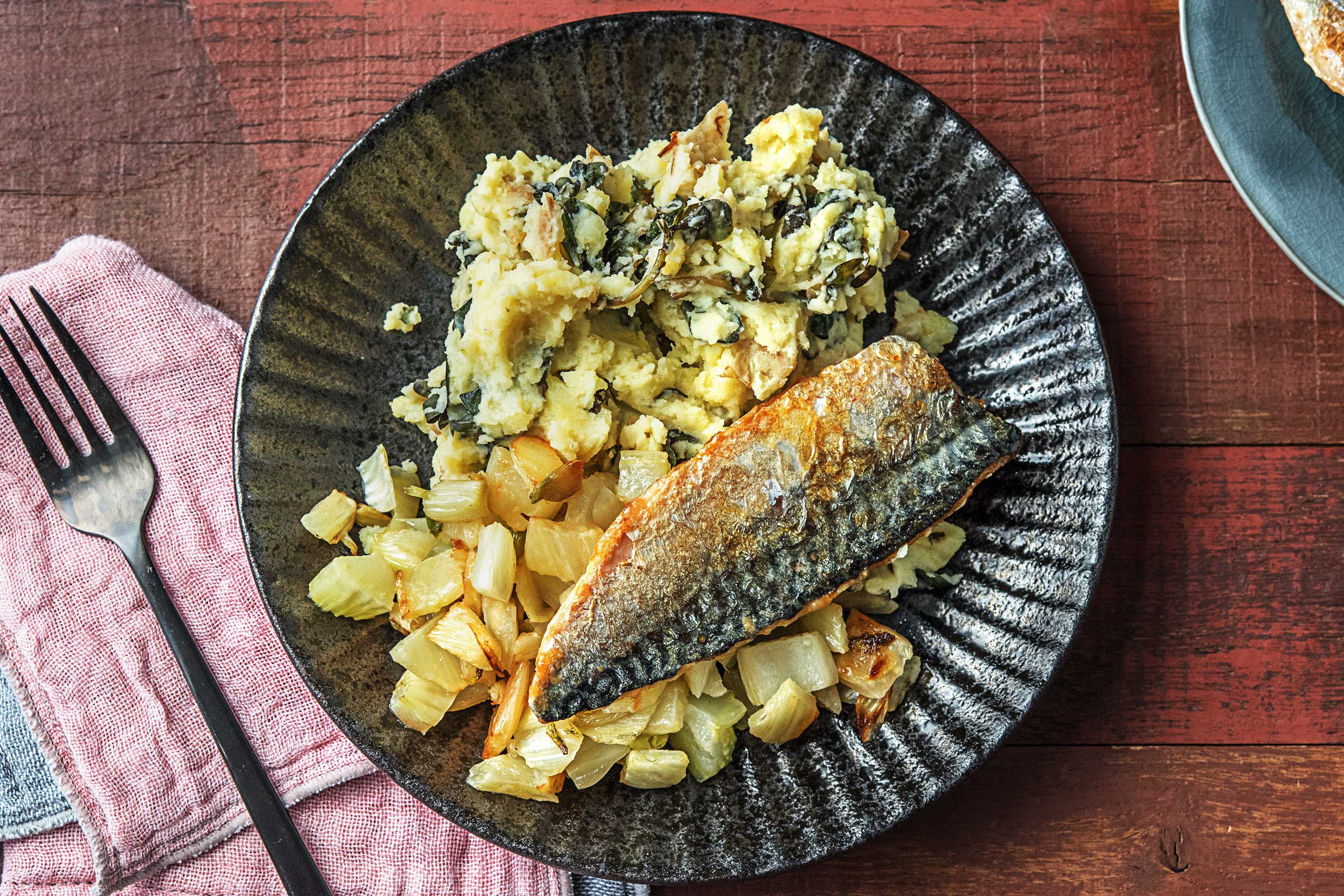 Maquereau et purée de pourpier