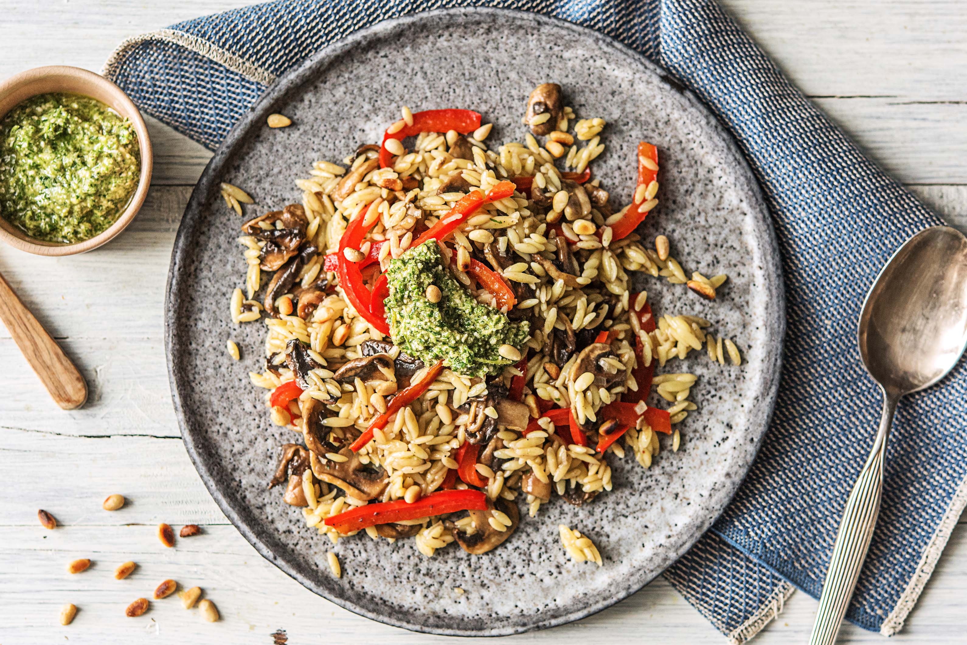 Orzo au pesto d’origan frais