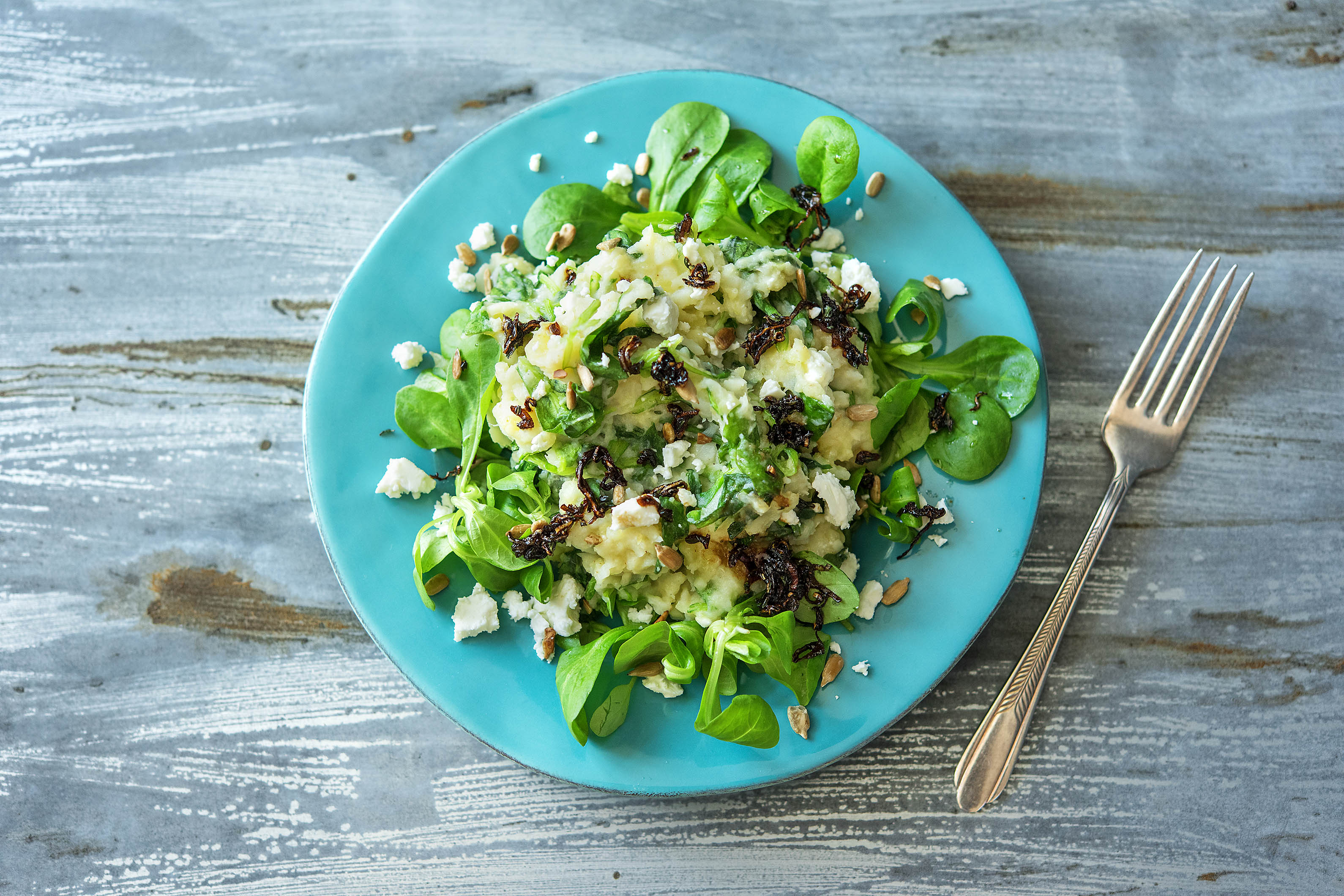 Purée au céleri-rave et à la mâche