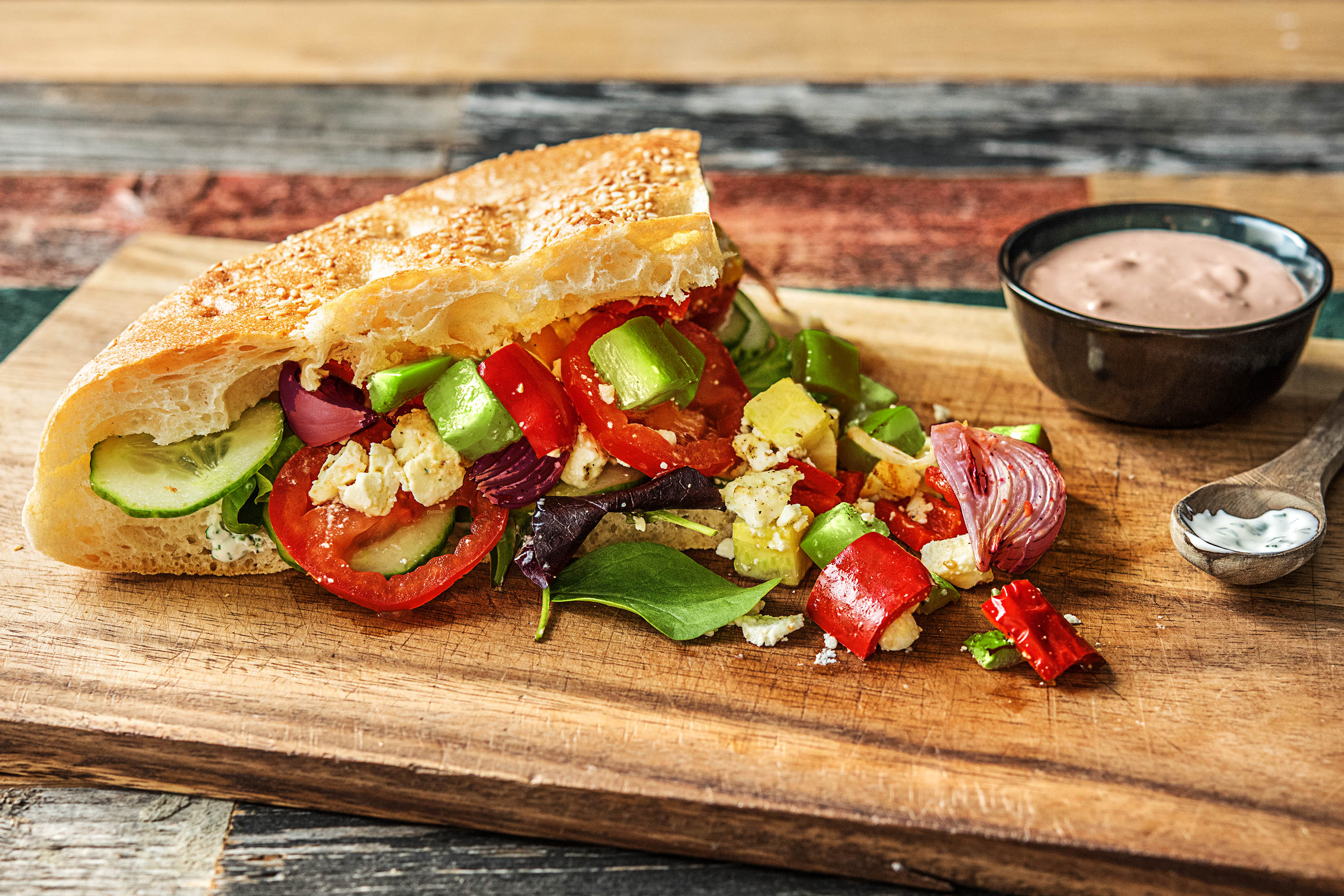 Veggie-Döner gefüllt mit Ofengemüse,