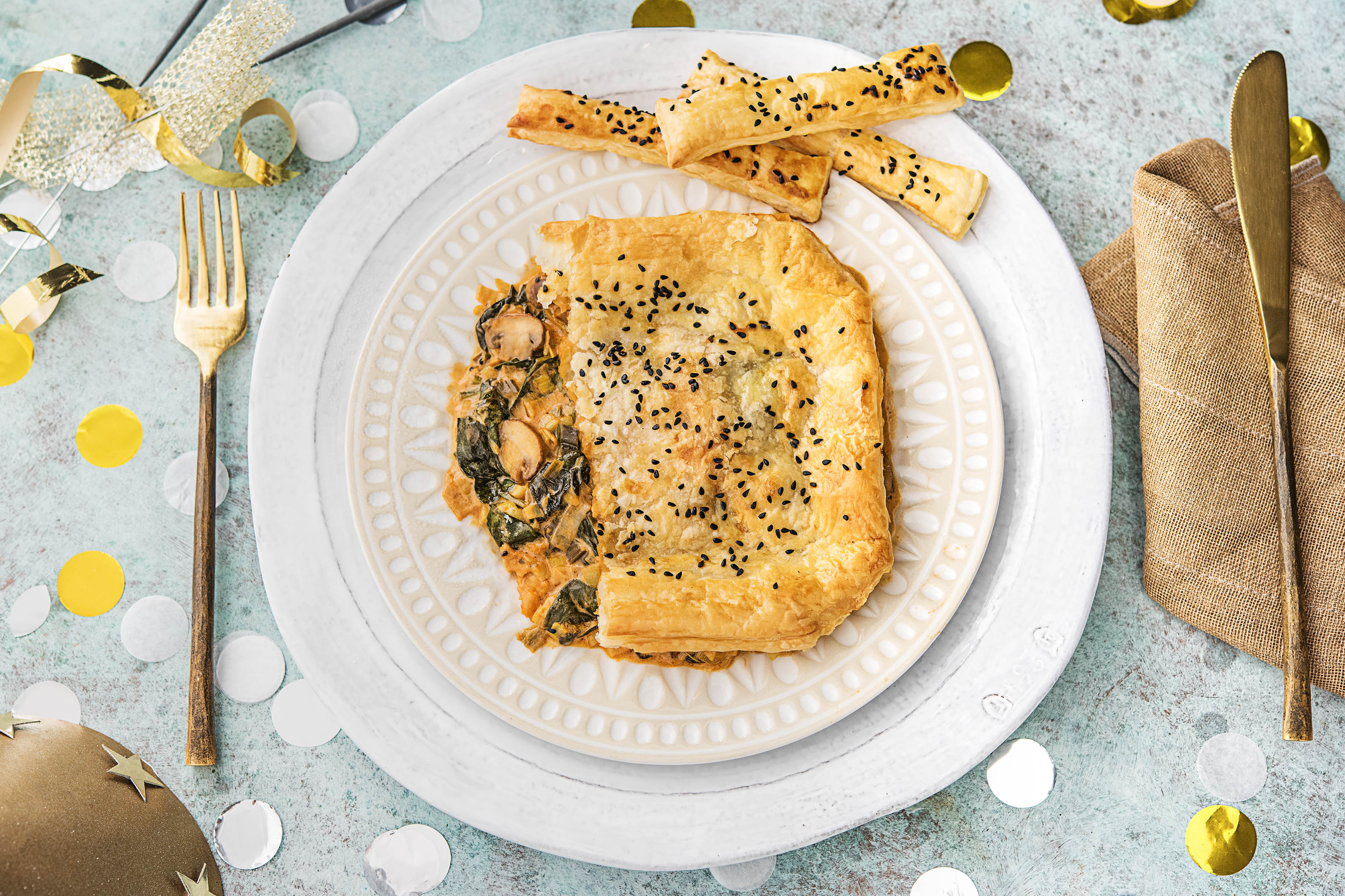 Blitzschneller Champignon-Porree-Pie