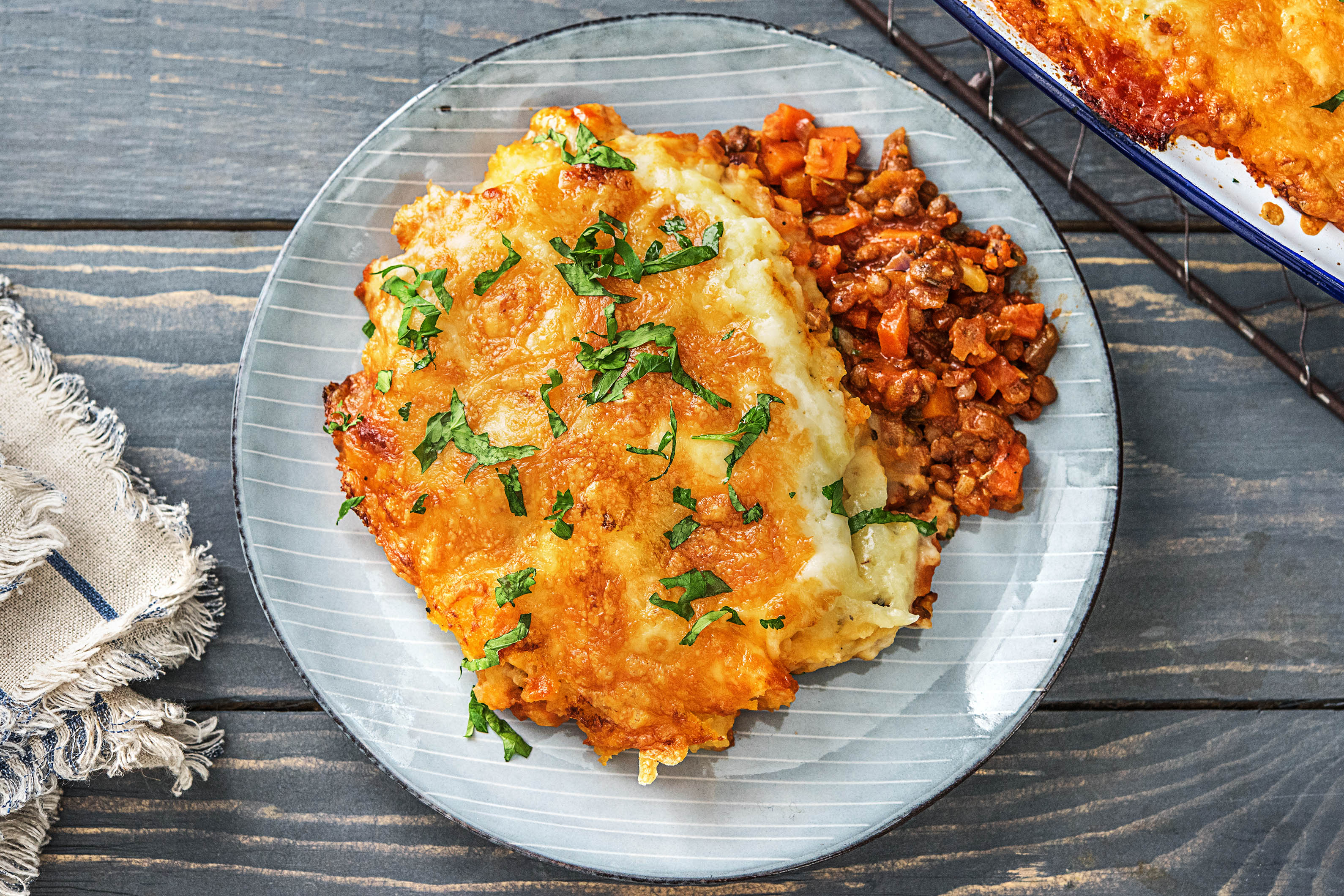 Gratin d'hiver aux lentilles