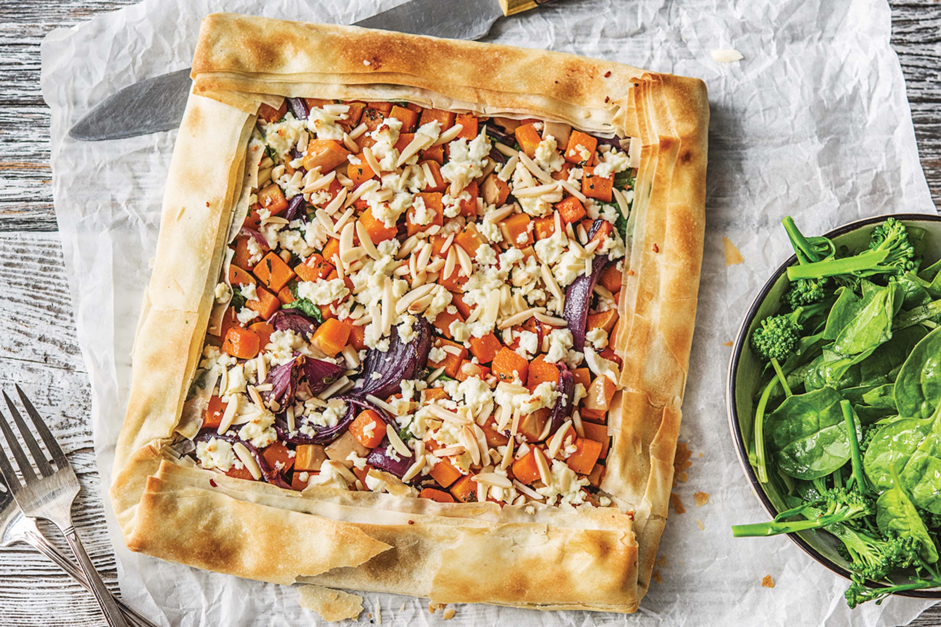 Roast Pumpkin, Fetta Sage Tart