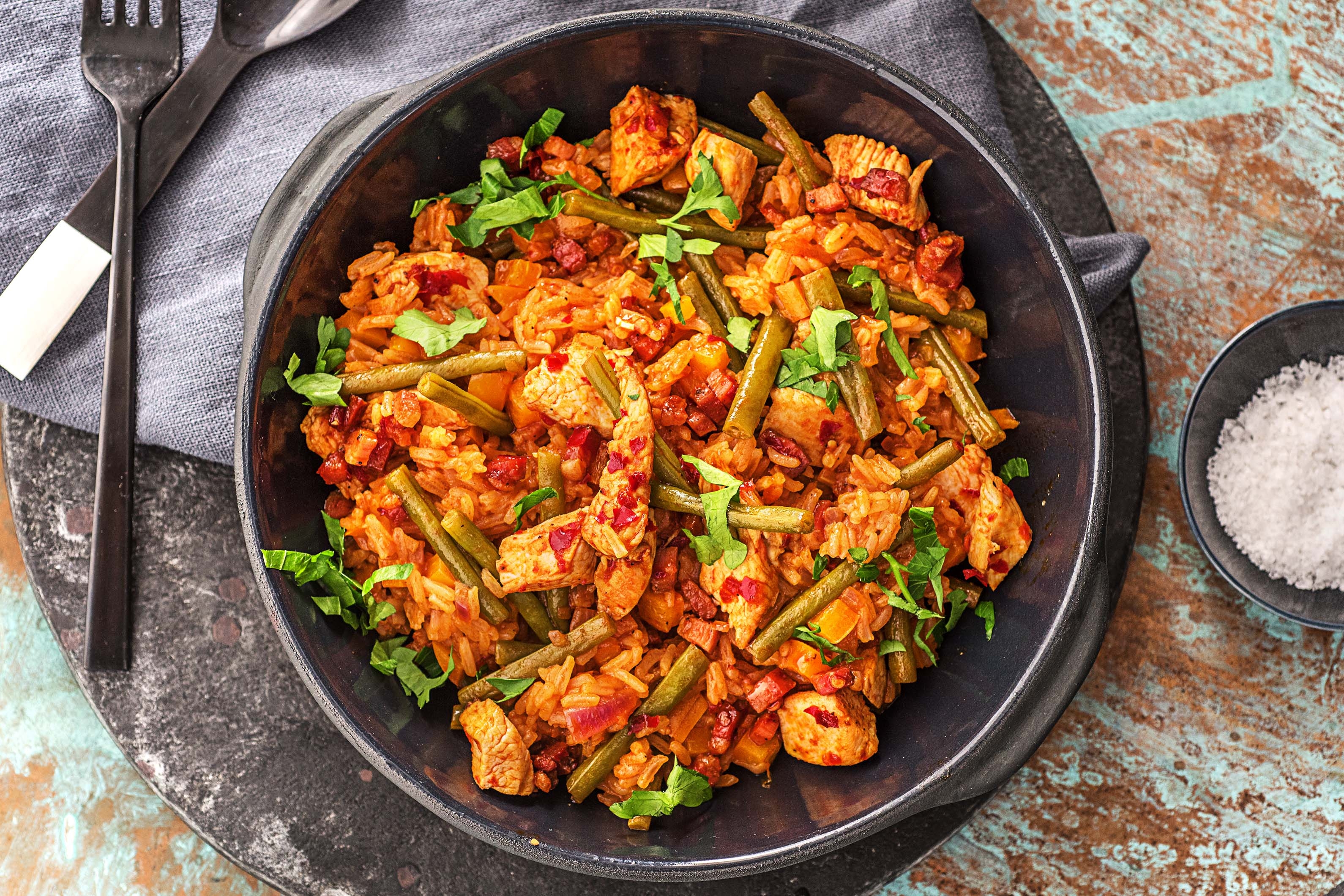 Jambalaya épicé au poulet piquant