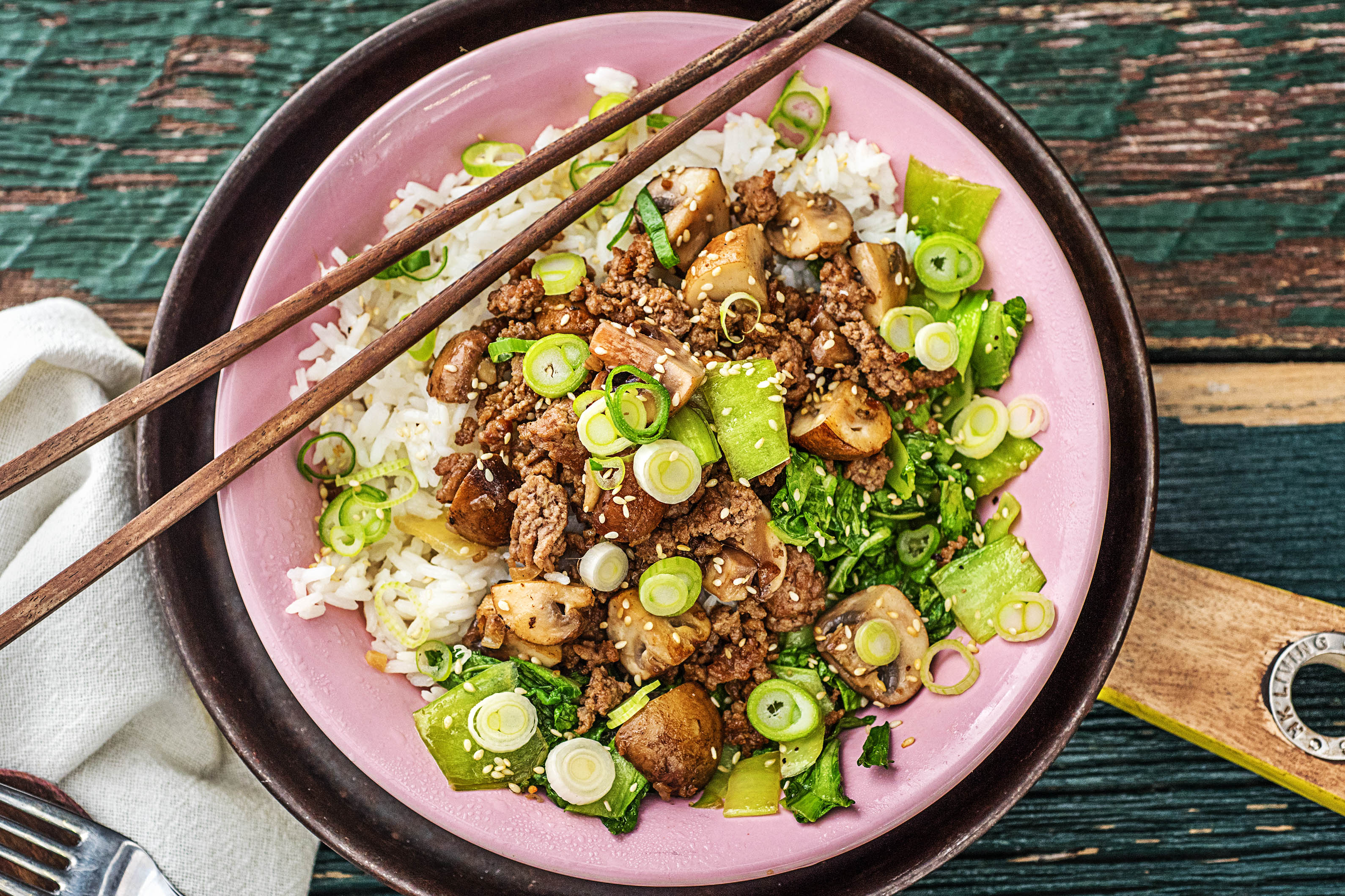 Oosterse tartaar met kastanjechampignons