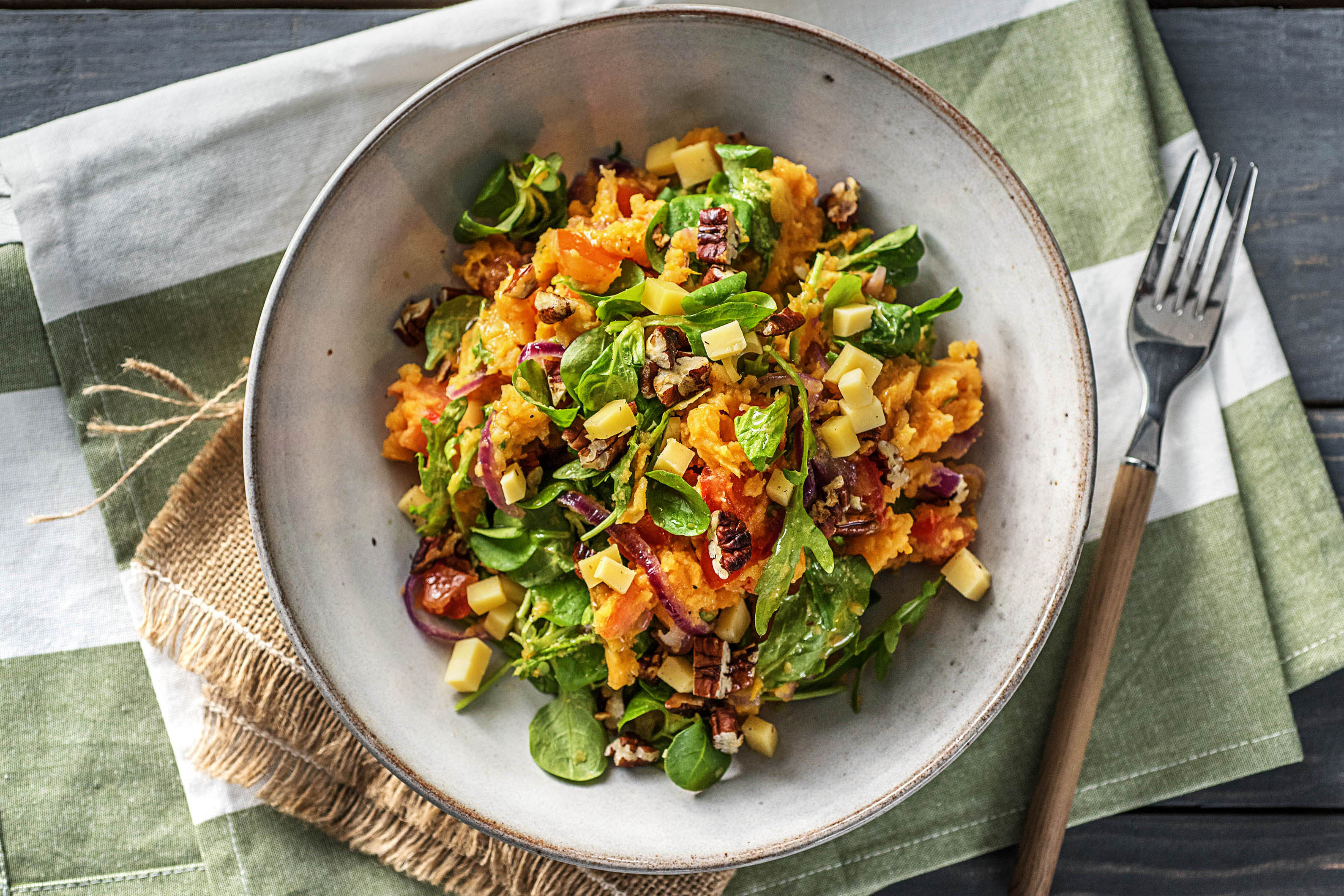 Bataatstamppot met oude kaas