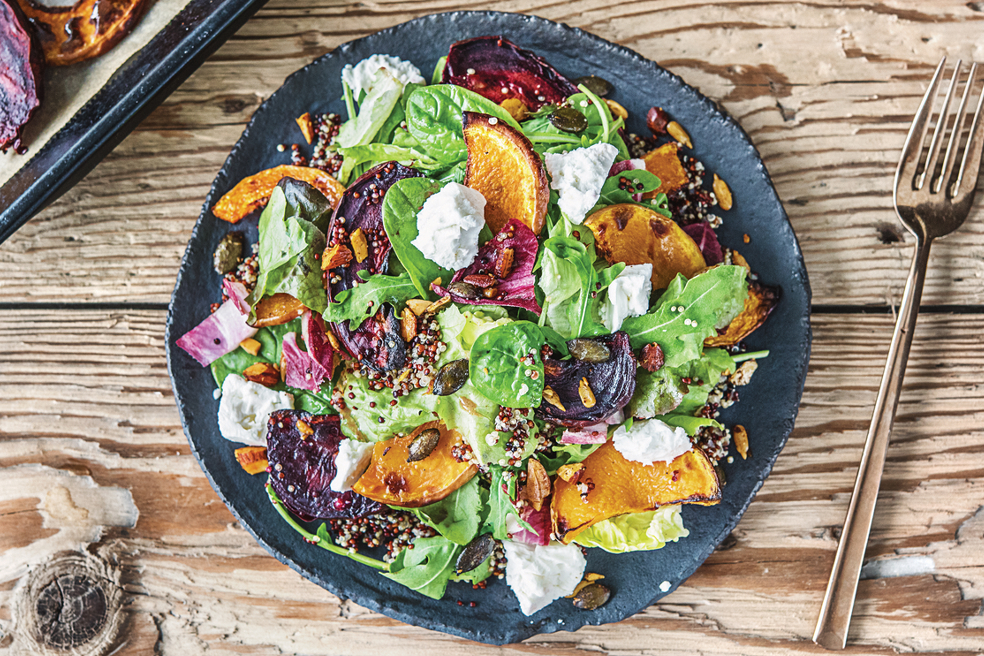 (Vegetarian) Roast Pumpkin, Beetroot & Spiced Nut Bowl
