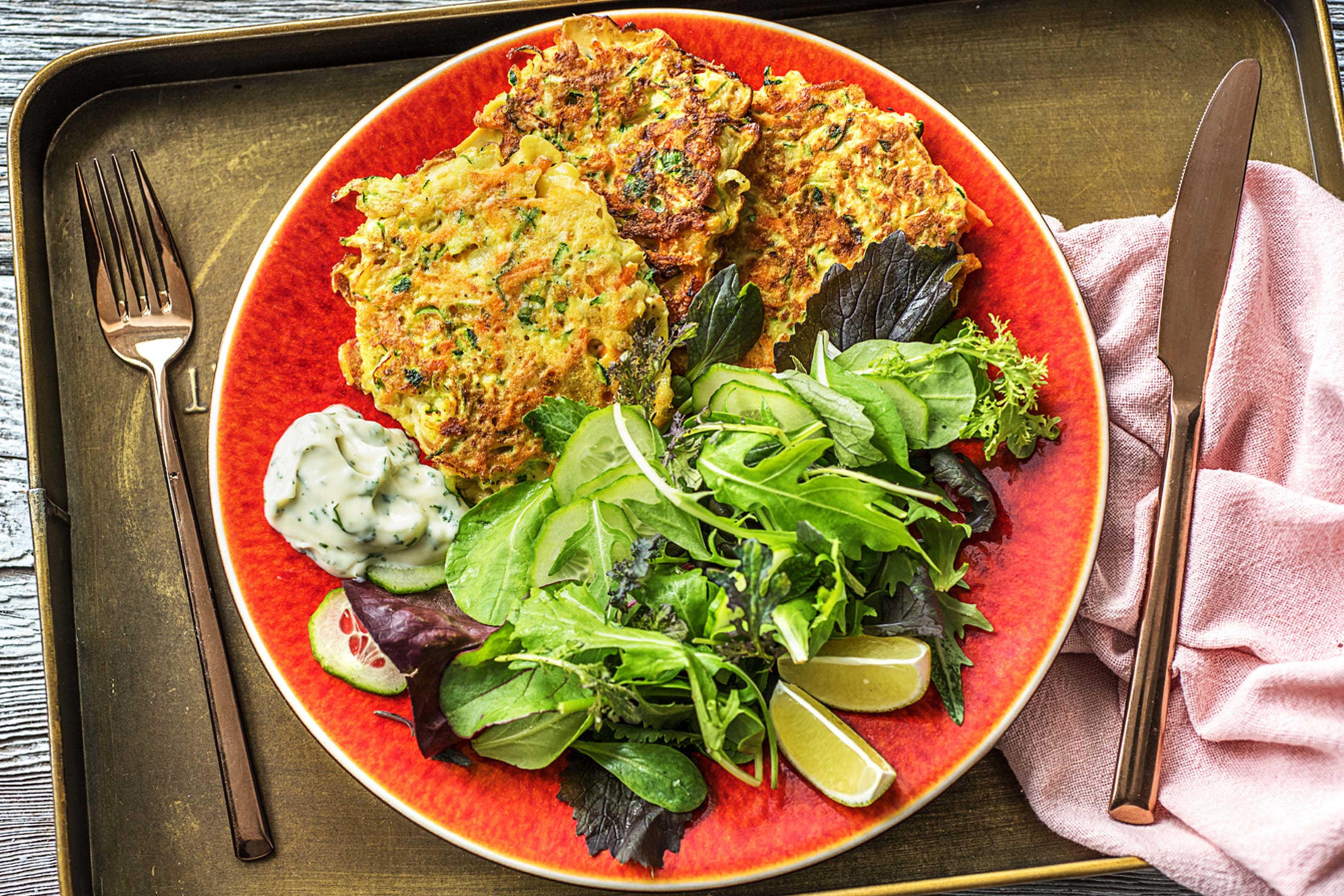 (Vegetarian) Zucchini & Carrot Cheesy Fritters