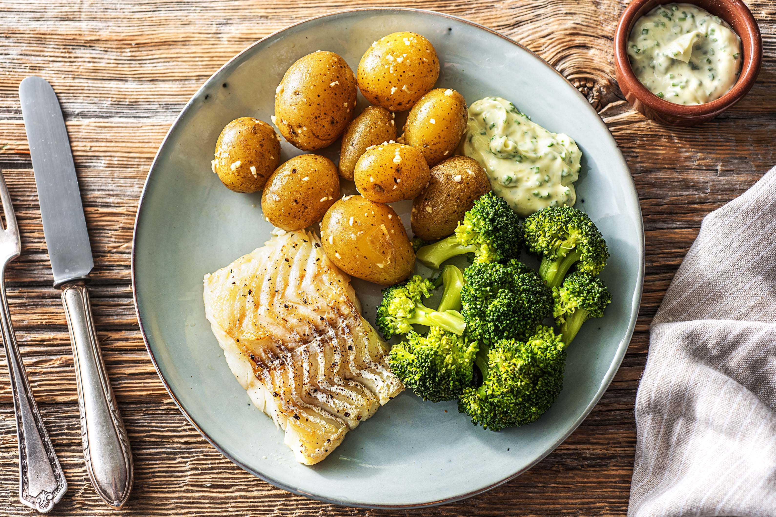 Kabeljauwfilet met bieslookmayonaise