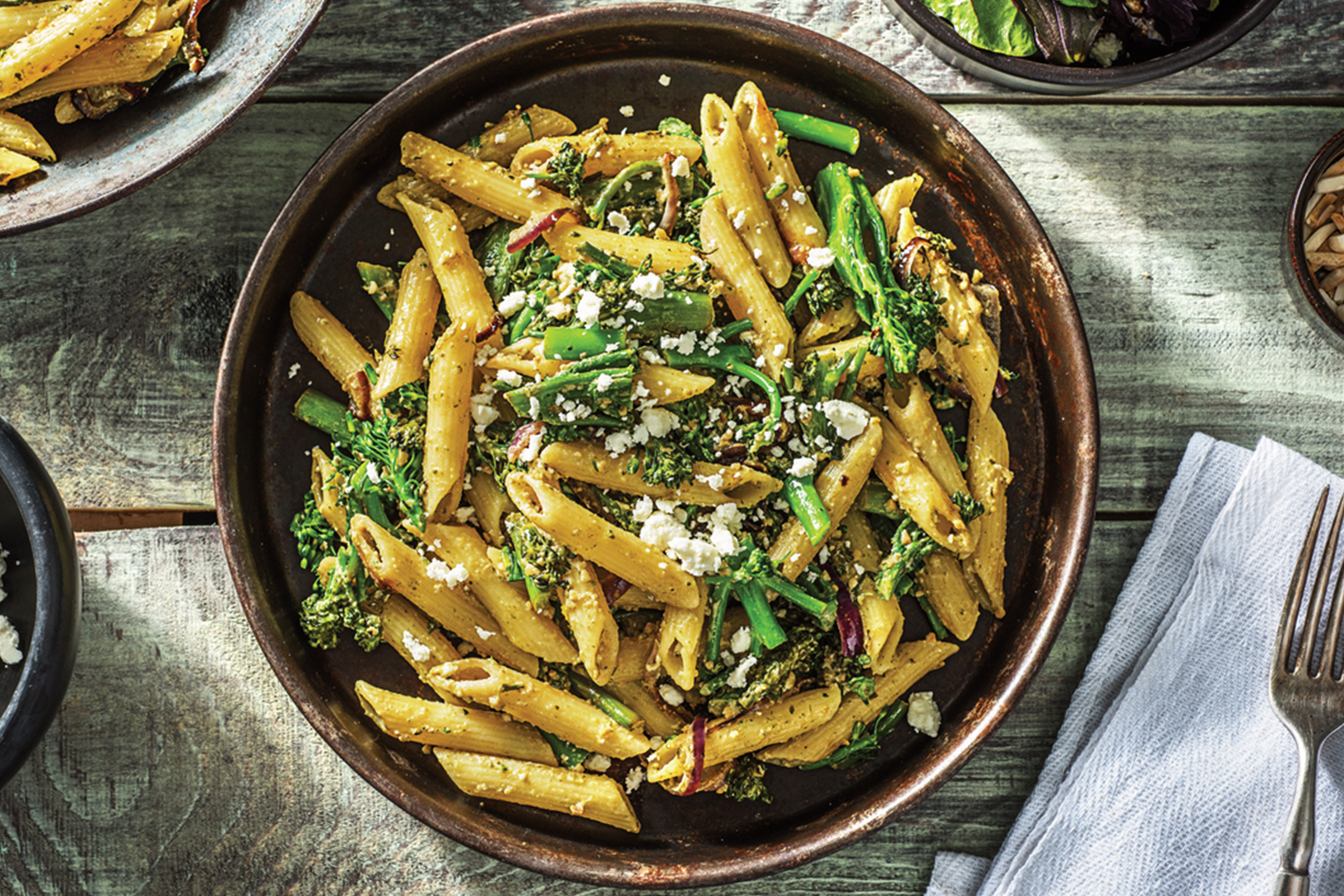(Vegetarian) Speedy Lemon Basil Pesto Penne