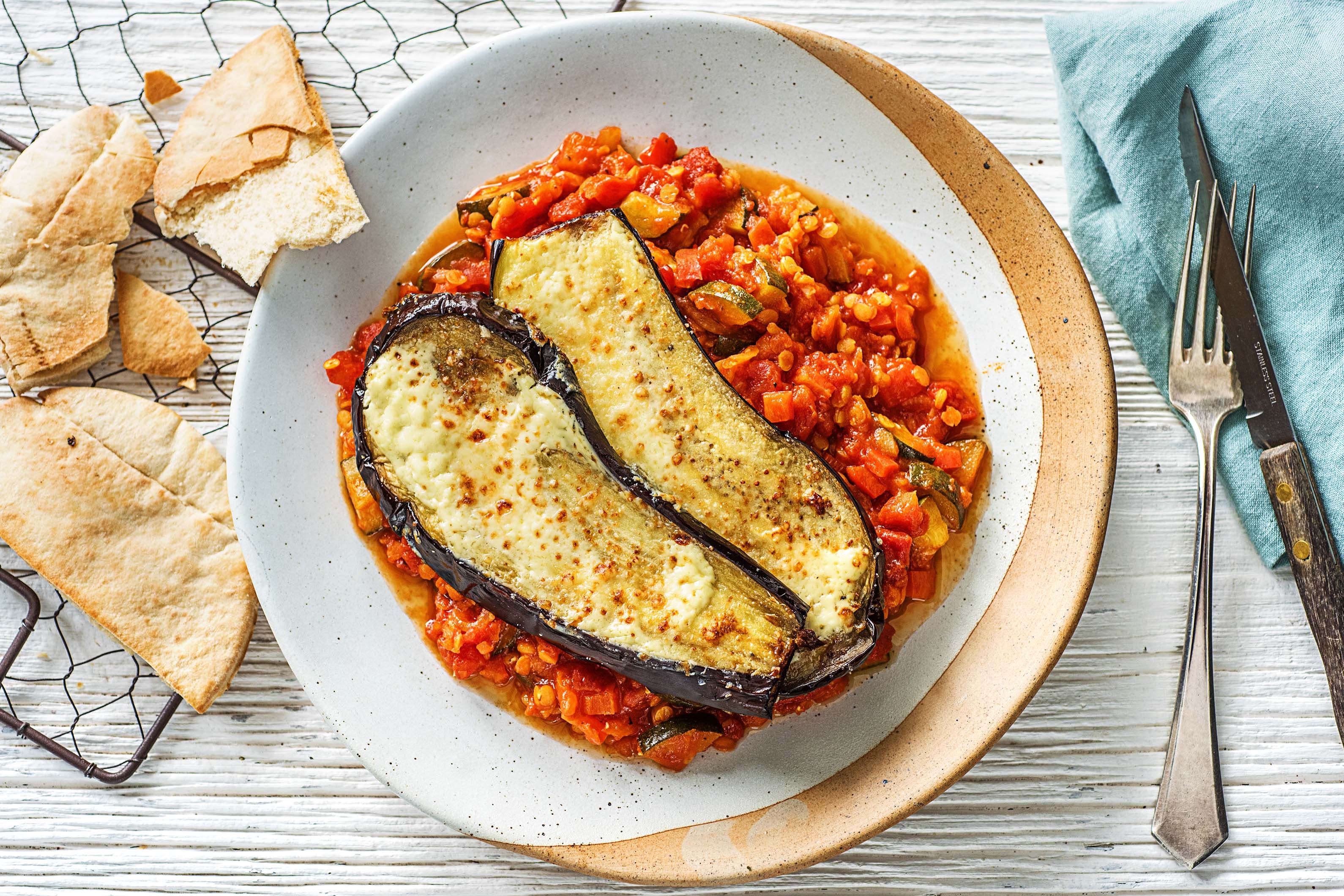 Gratinierte Auberginenscheiben,