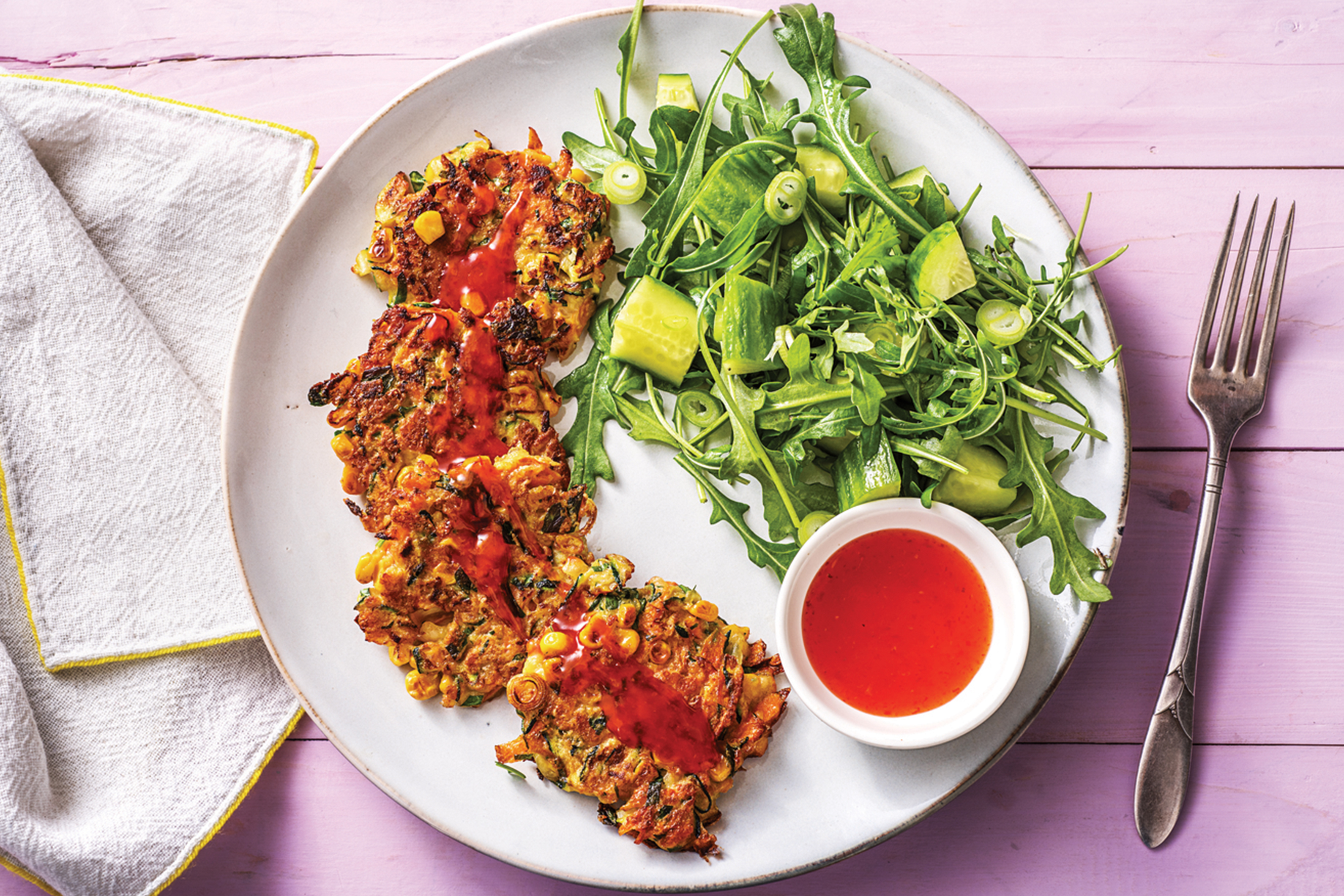 (Vegetarian) Autumn Sweetcorn & Haloumi Fritters