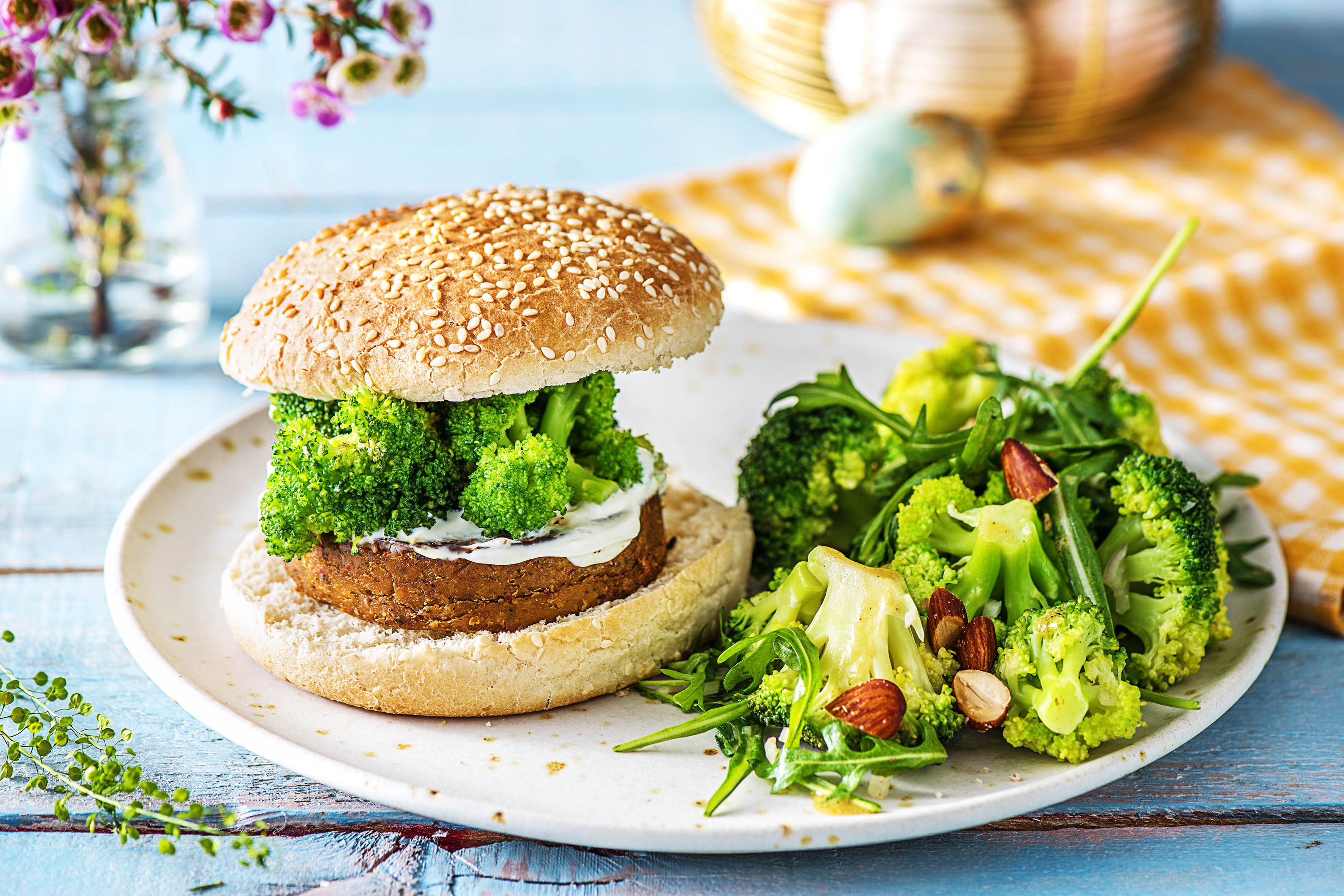 Garnalenburger met labne