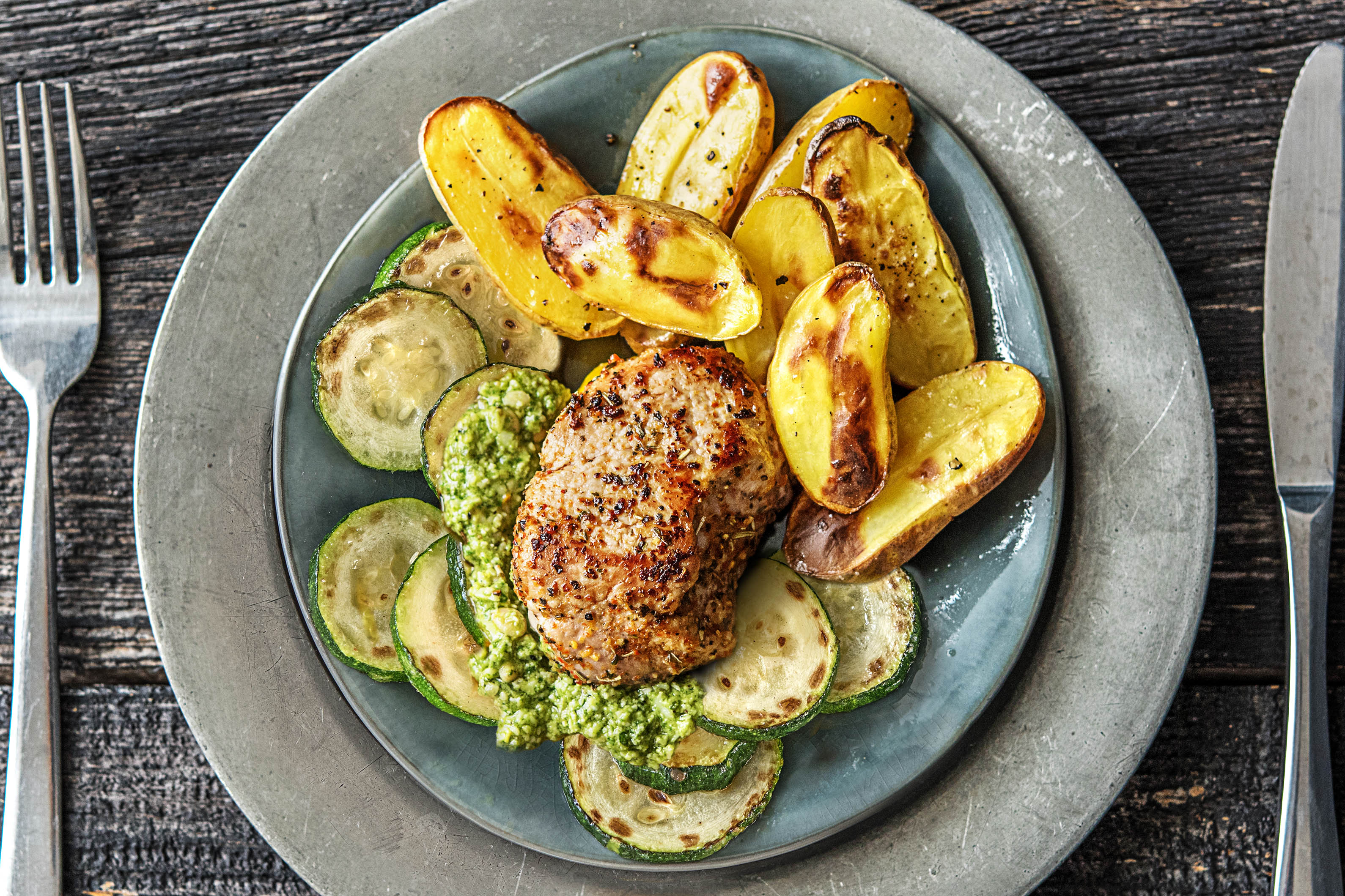 Deftiges Schweinefilet mit Pesto