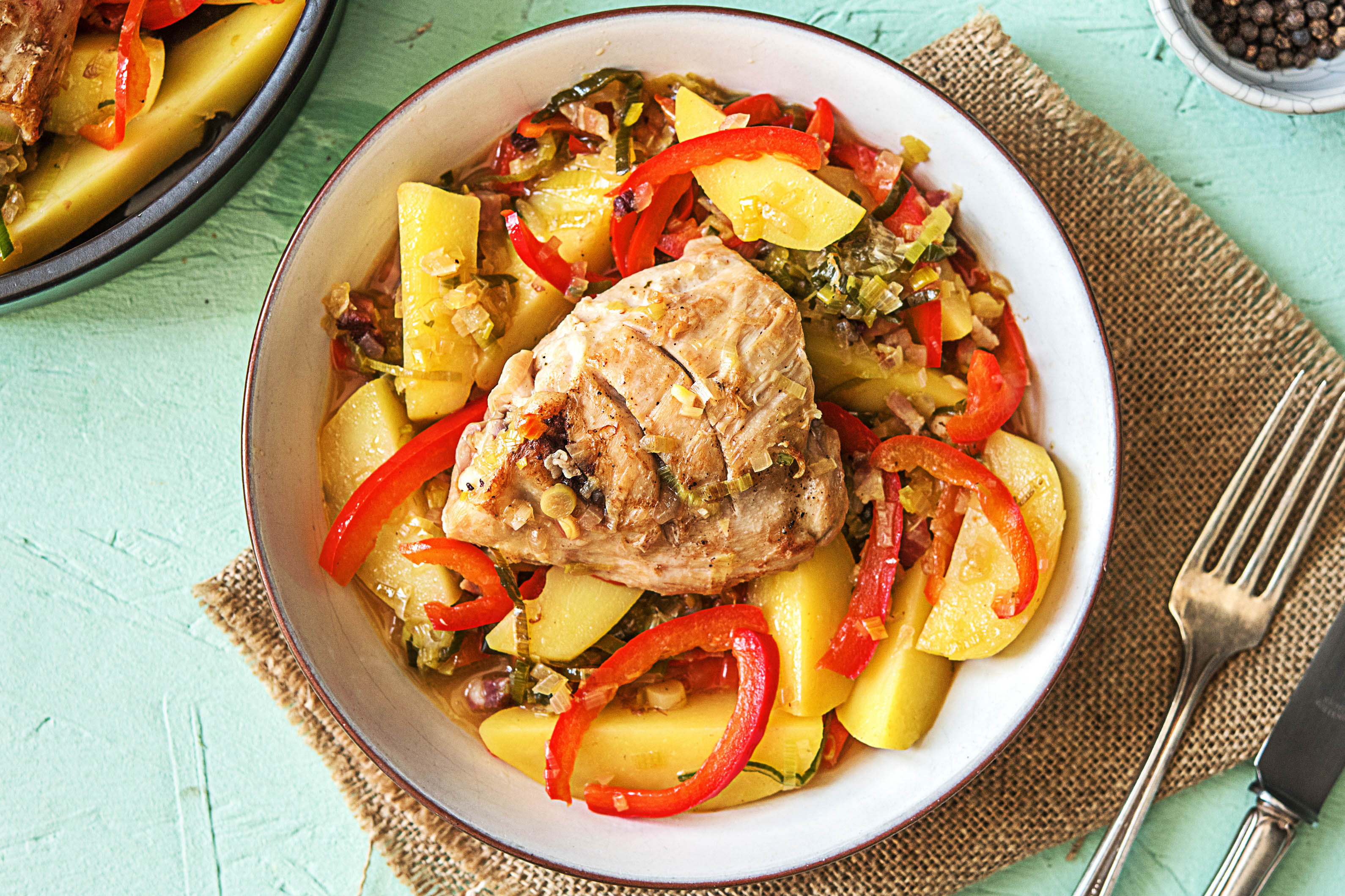 Poulet cocotte aux lardons