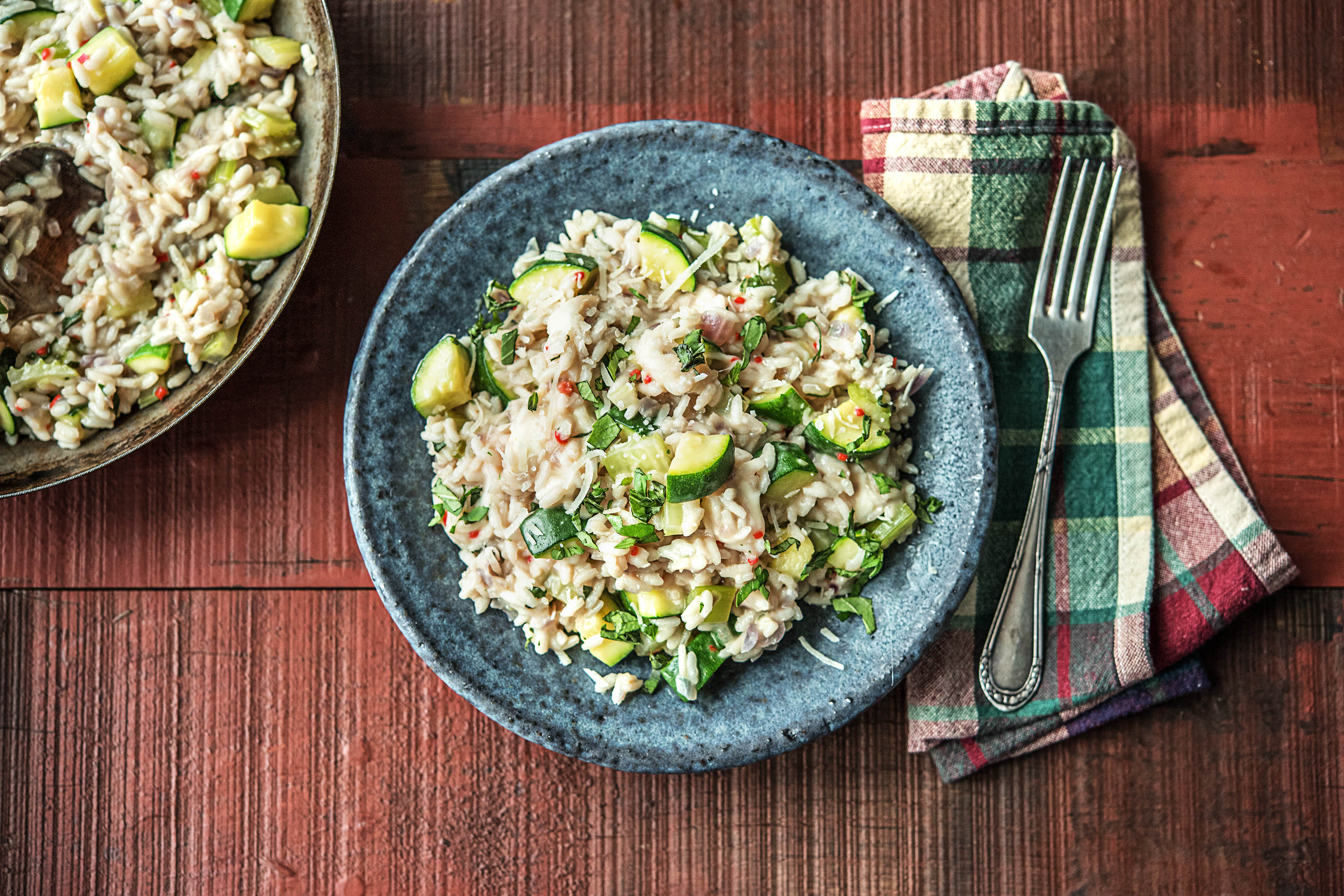 Risotto met courgette en buffelmozzarella