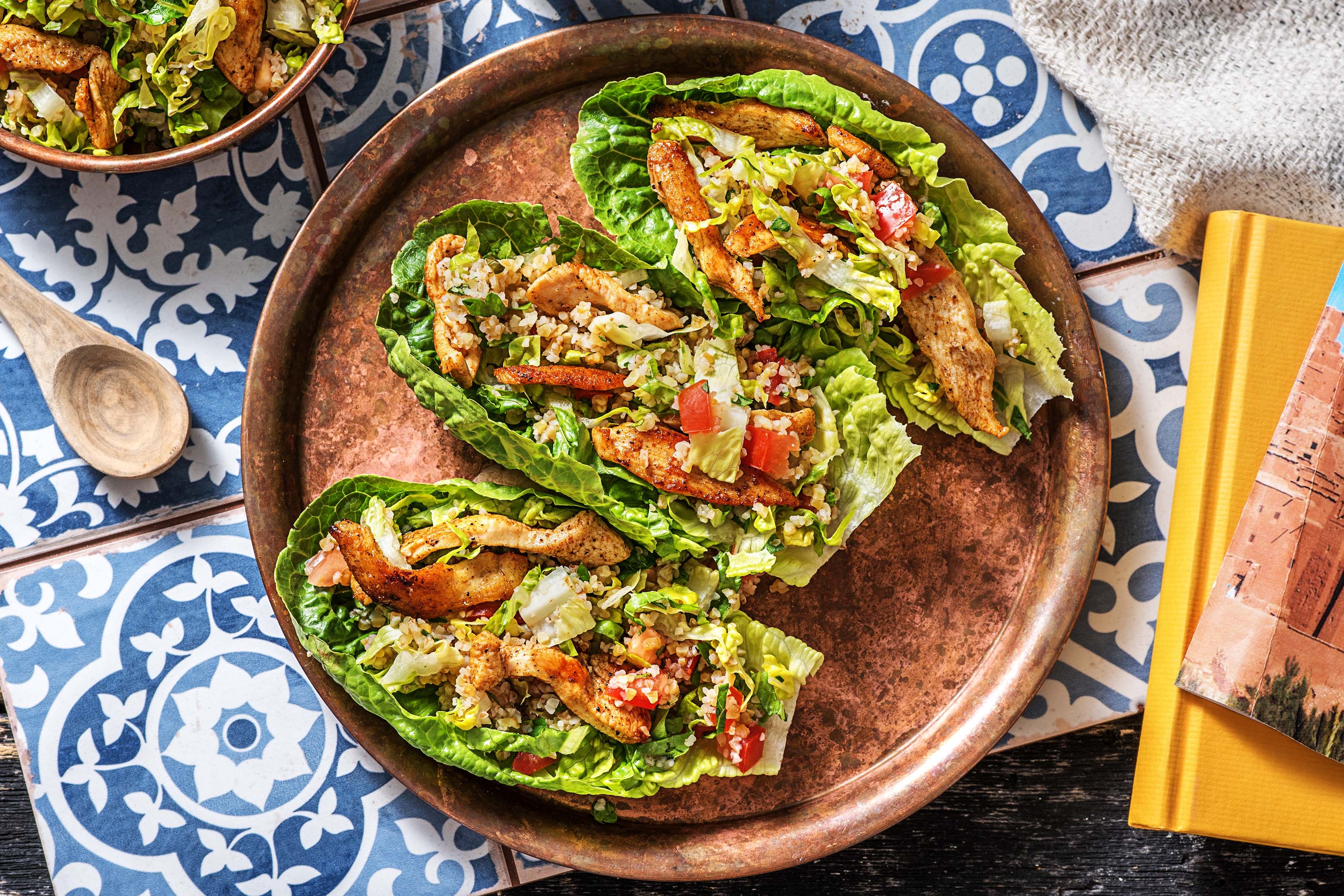 Gyros de poulet et taboulé épicé