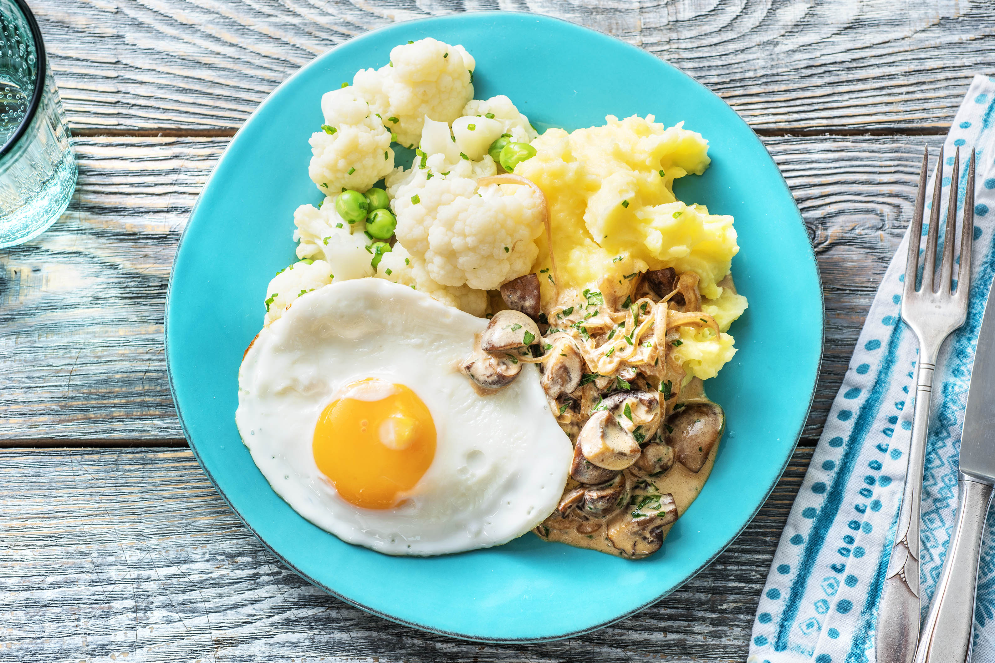 Kartoffelstampf mit Spiegelei