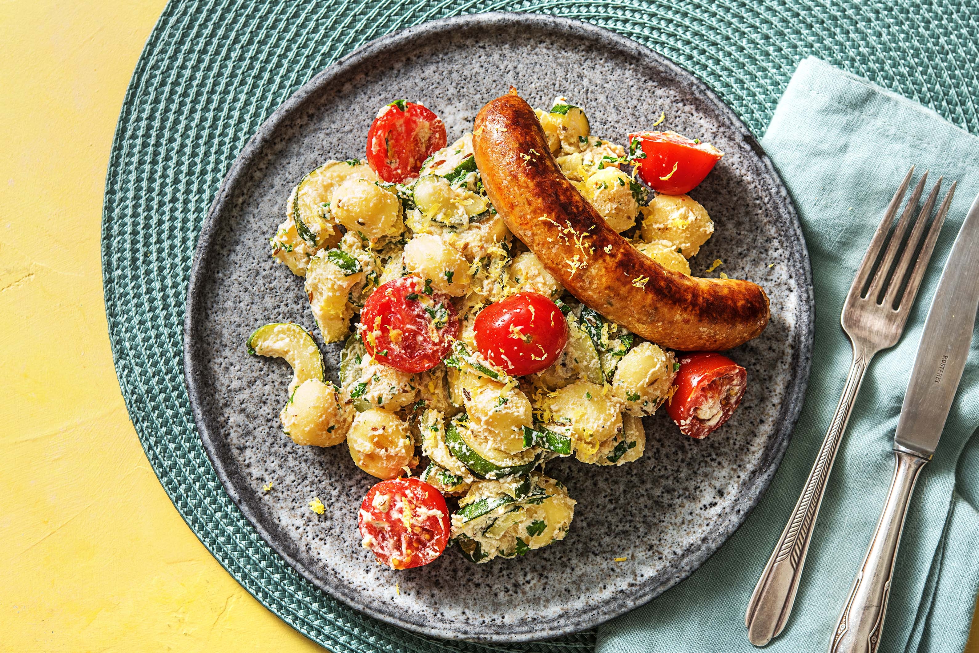 Zomerse gnocchi met merguezworst
