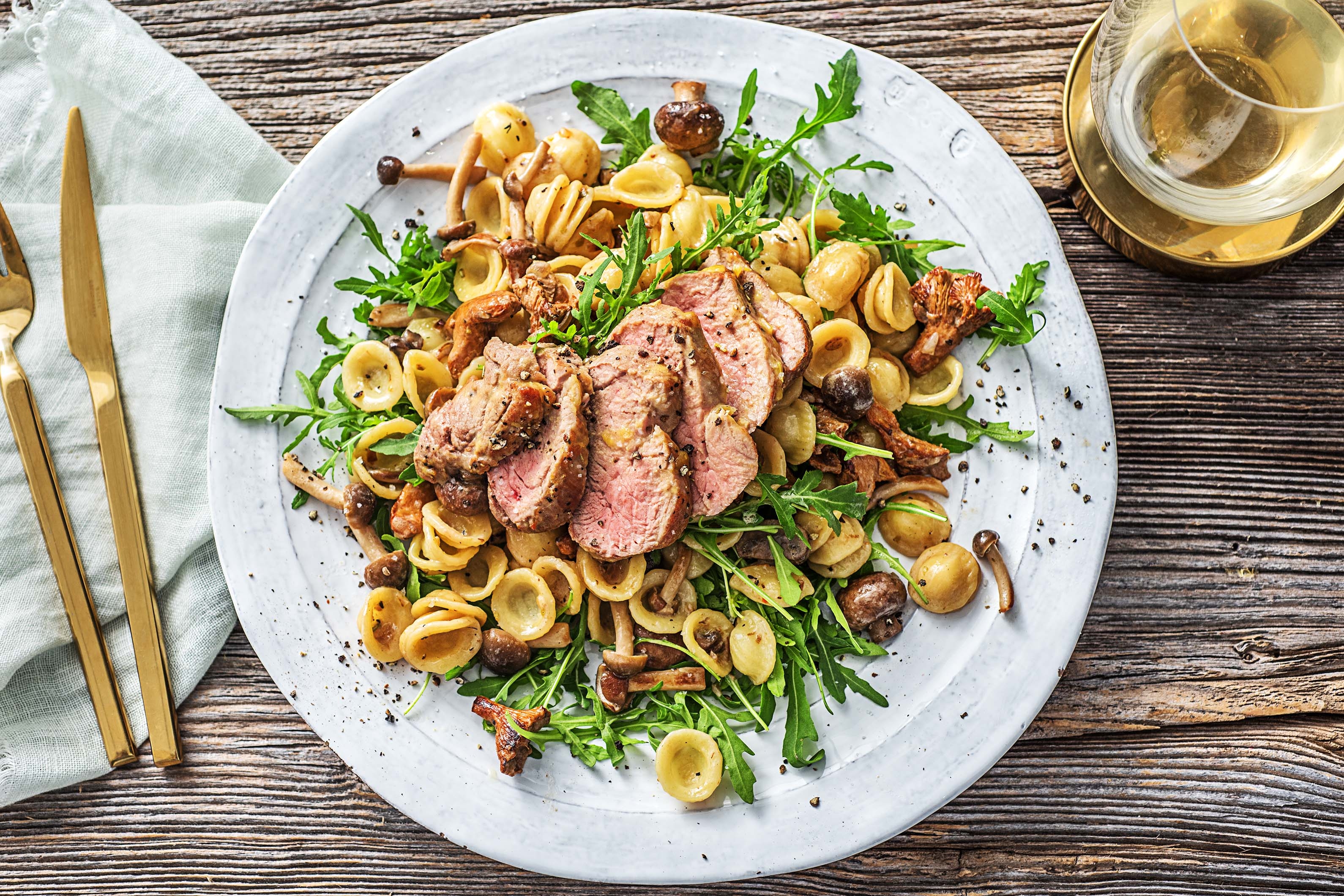 Filet mignon de porc aux orecchiette