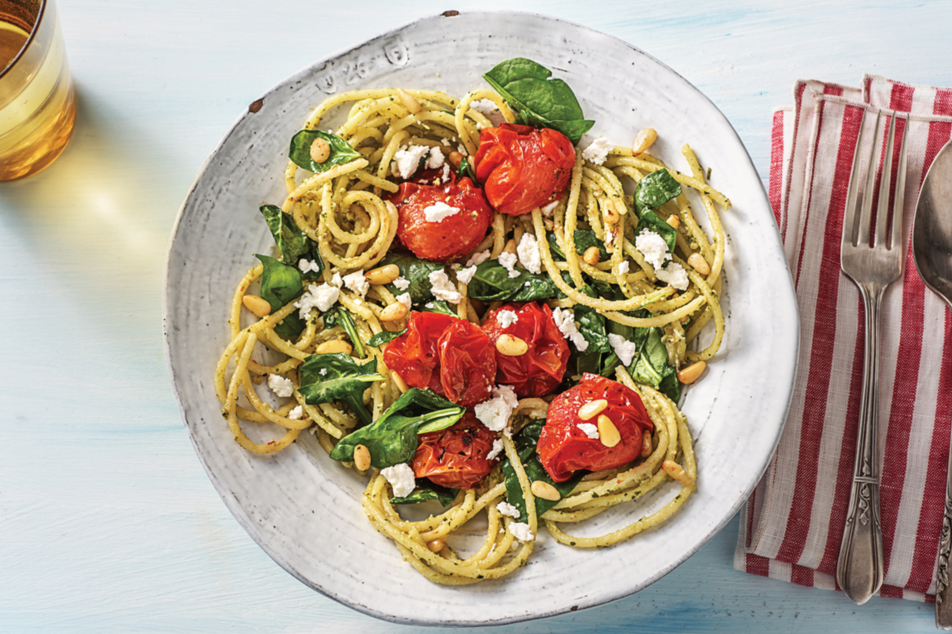 Goat Cheese & Pesto Spaghetti