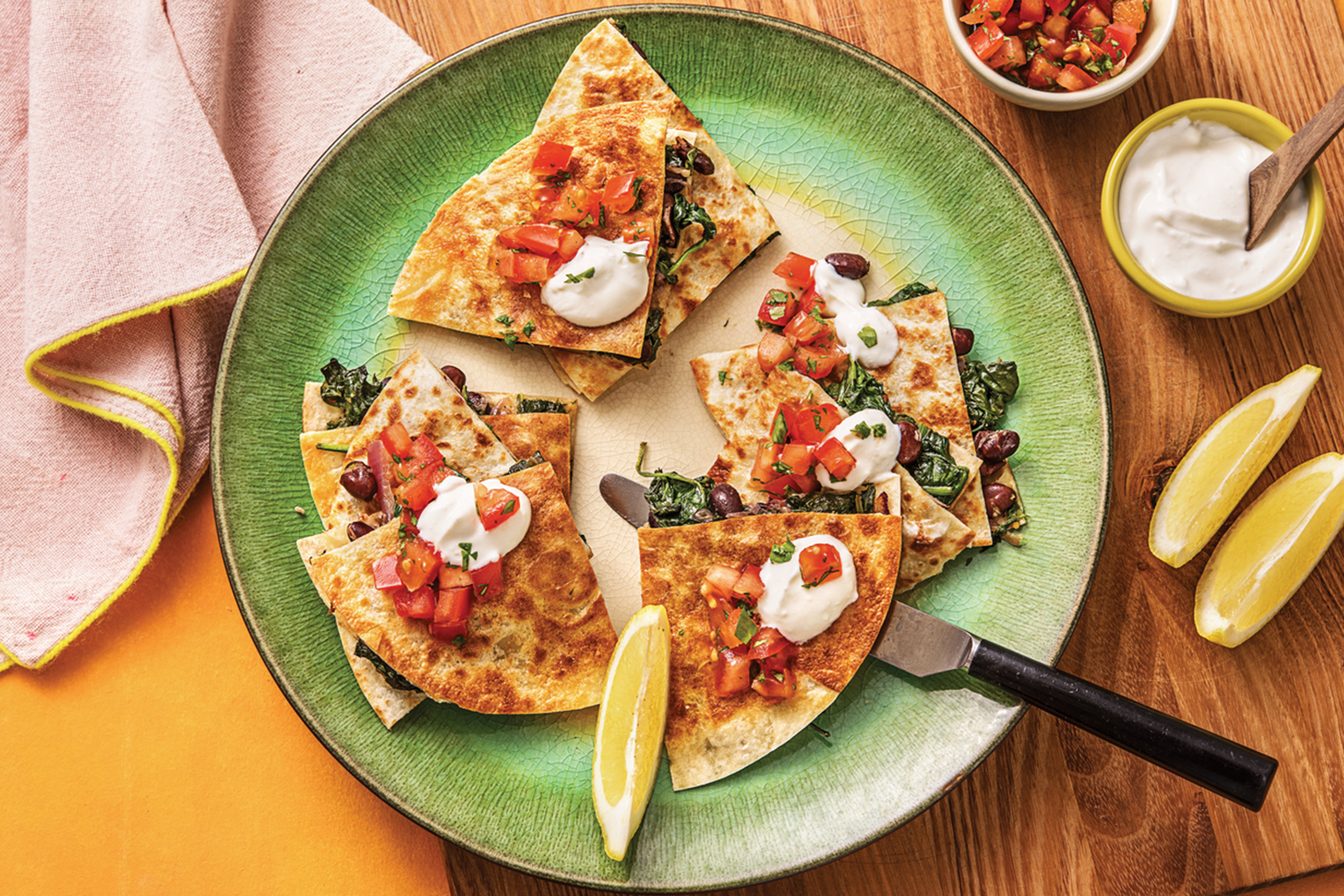 Spinach & Black Bean Quesadillas