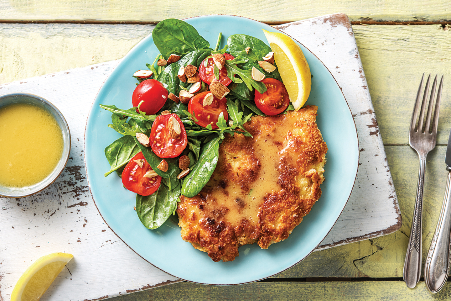 Panko-Crusted Chicken & Lemon Sauce