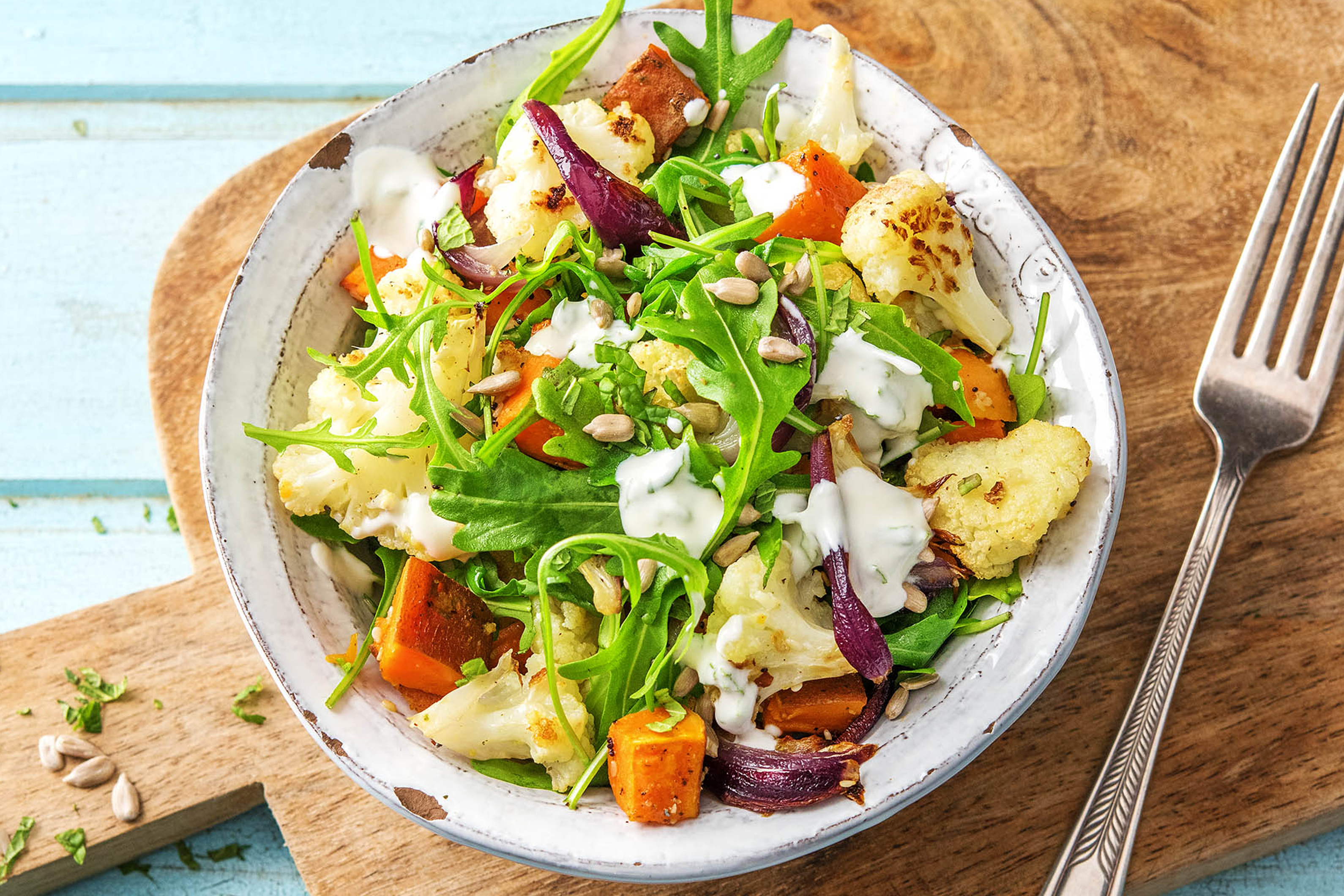 Dukkah Roasted Cauliflower Toss