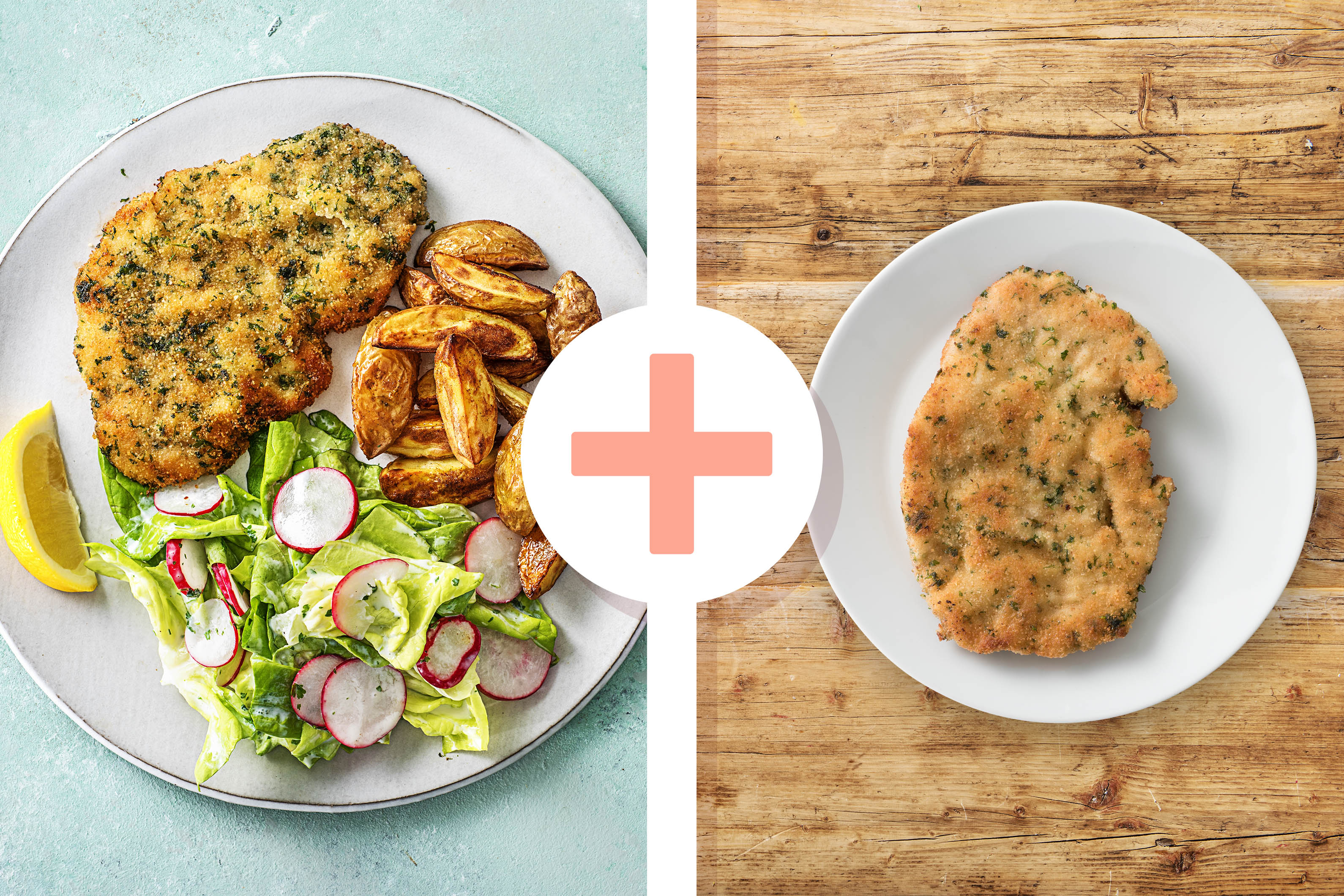 Knuspriges Schnitzel in Kräuterpanade