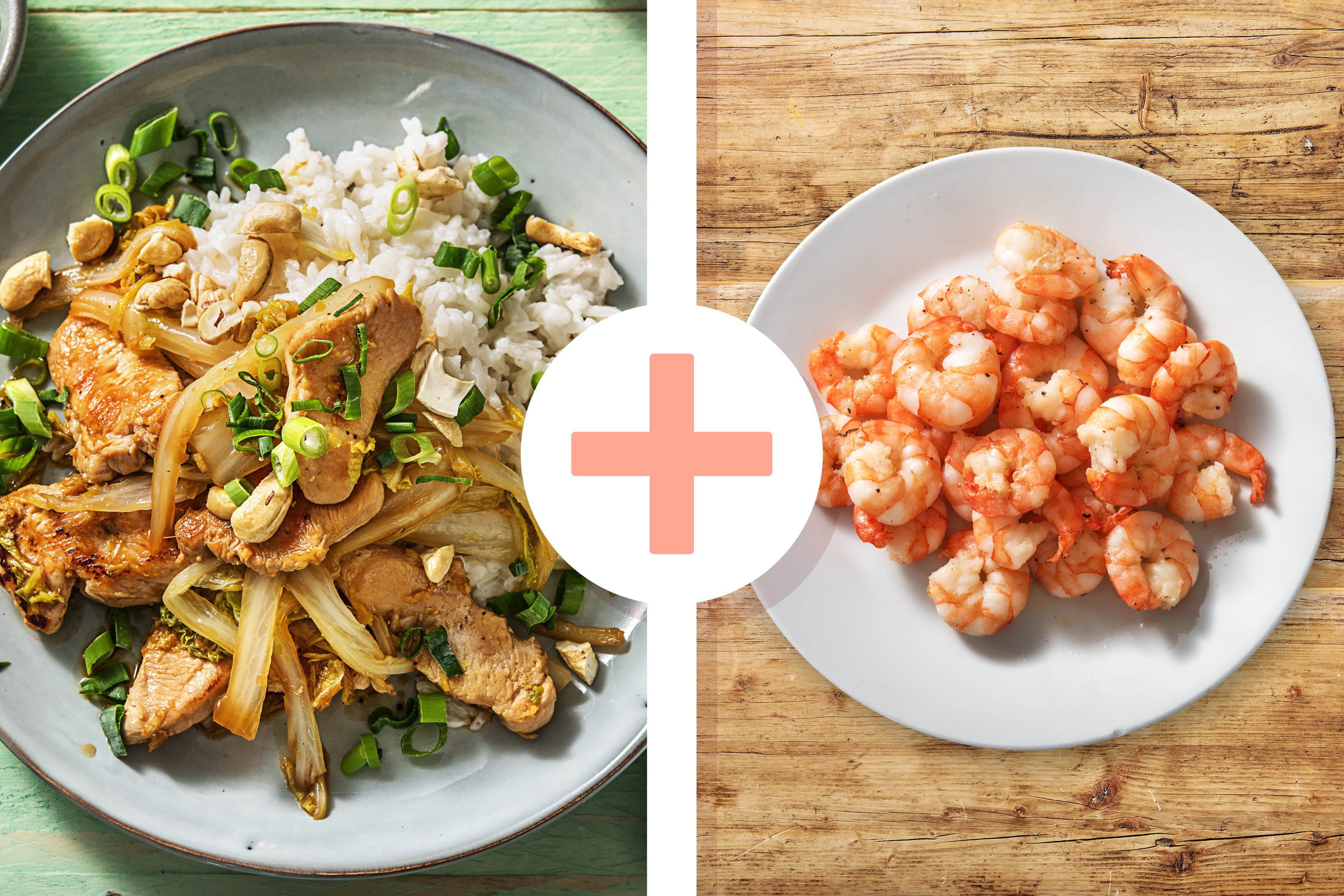 Chinakohlpfanne mit Garnelen und Putenbrust