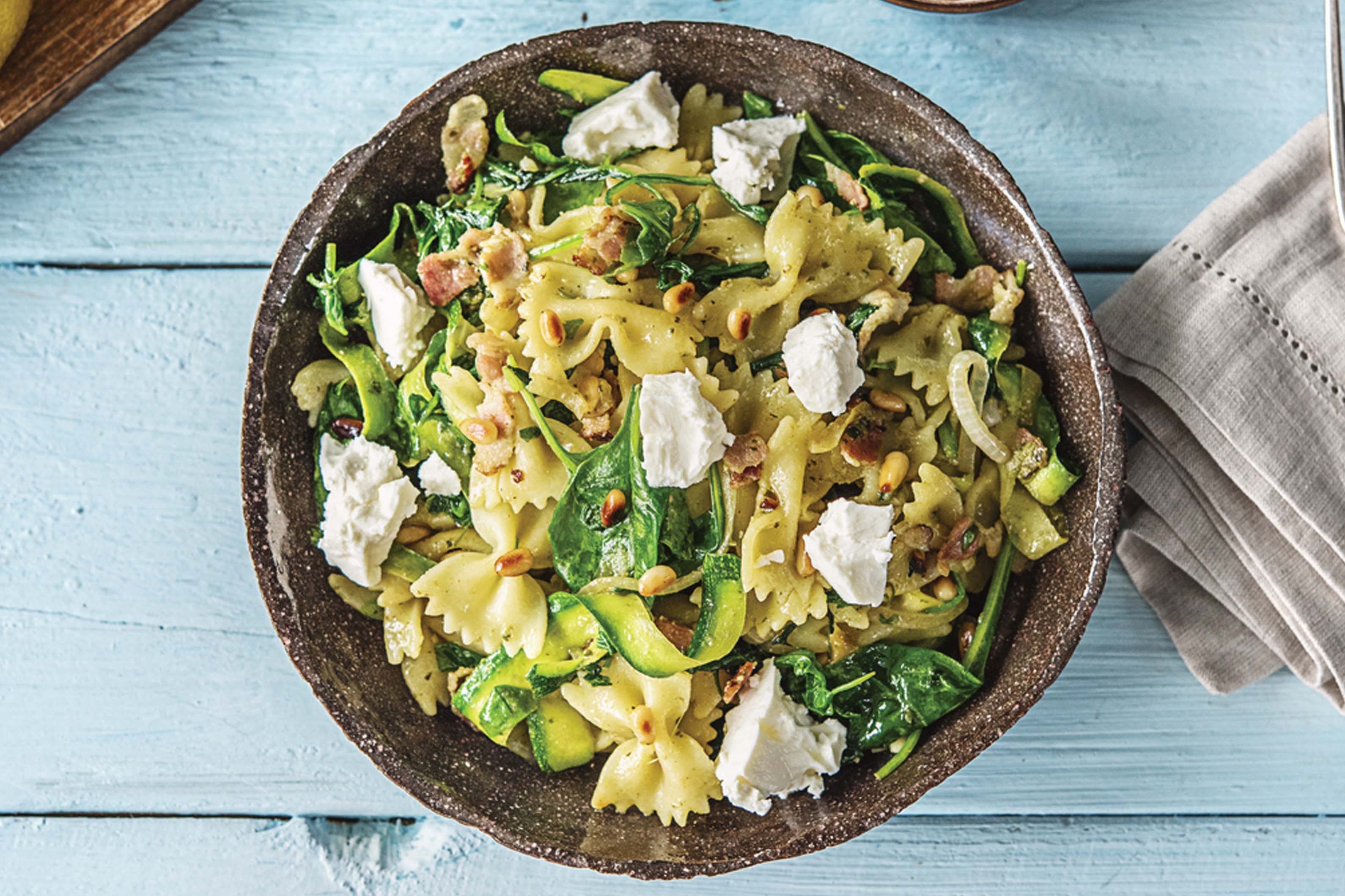 Pesto, Bacon & Zucchini Farfalle